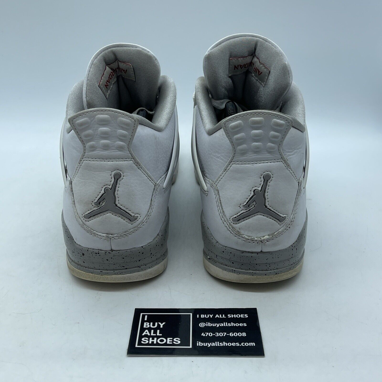 Size 9.5 - Jordan 4 Retro Mid White Oreo Grey White Leather (CT8527-100)