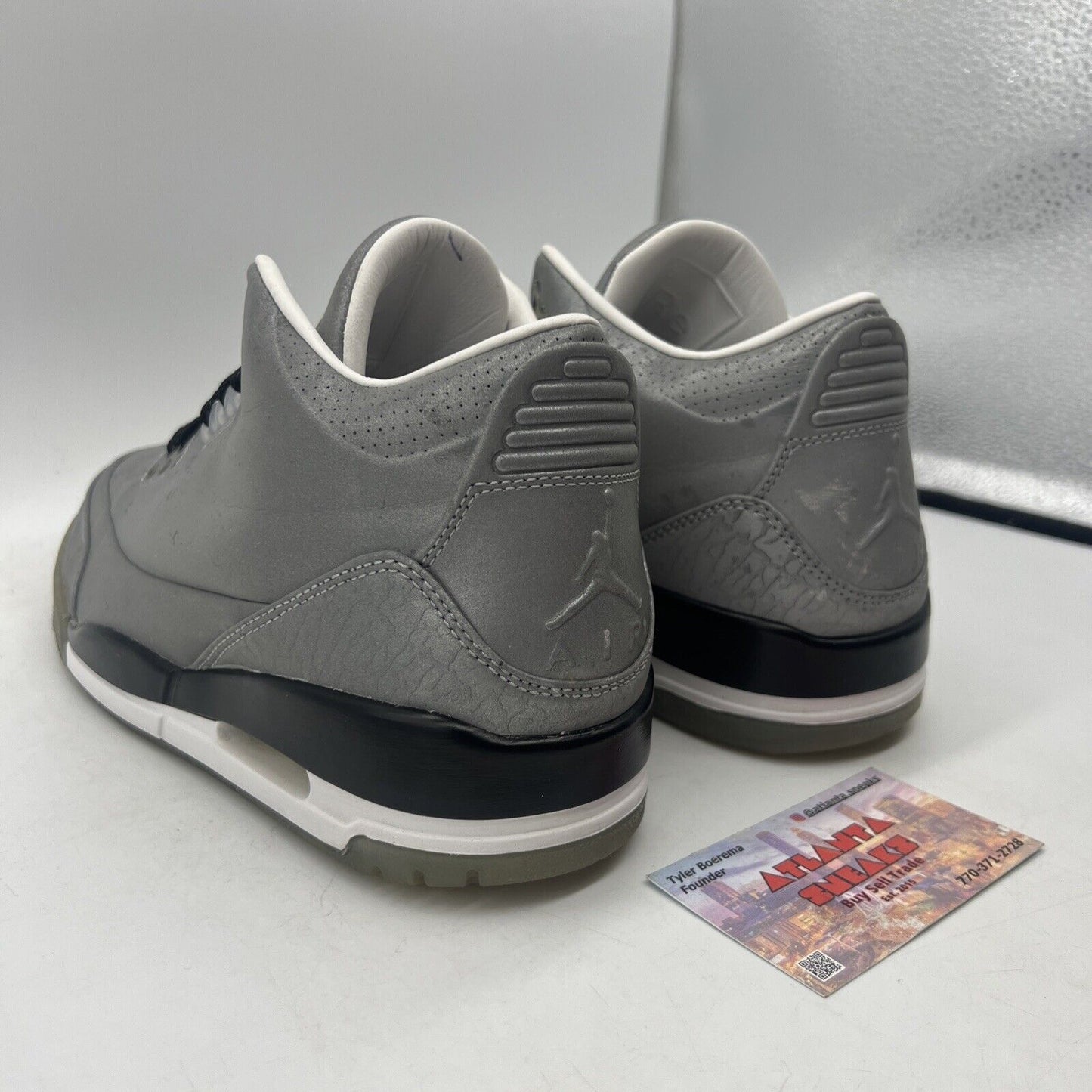 Size 8.5 - Air Jordan 3 5Lab3 Reflective Silver Black White (631603-003)