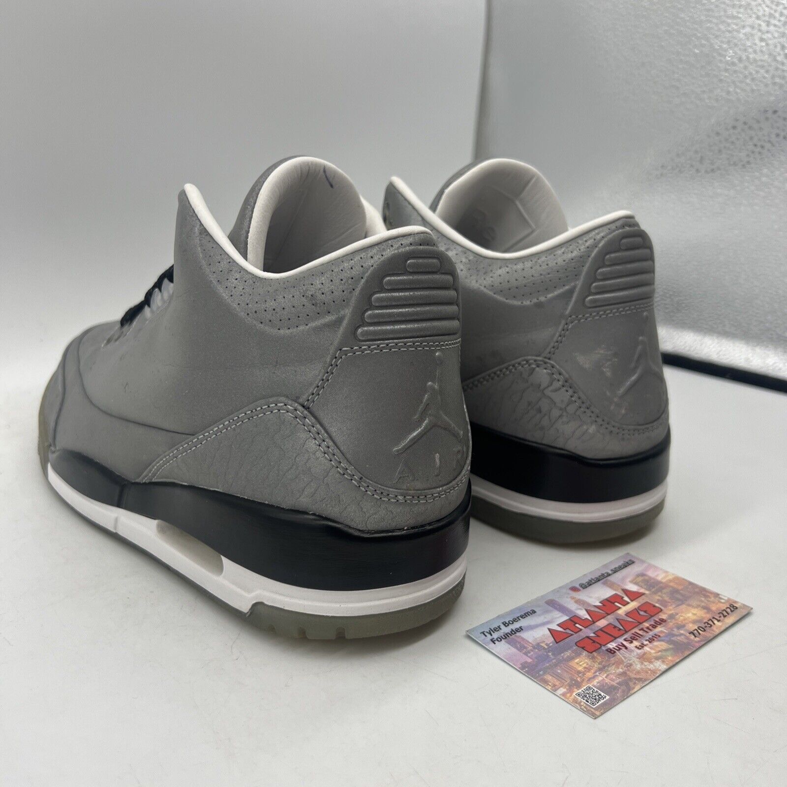 Size 8.5 - Air Jordan 3 5Lab3 Reflective Silver Black White (631603-003)
