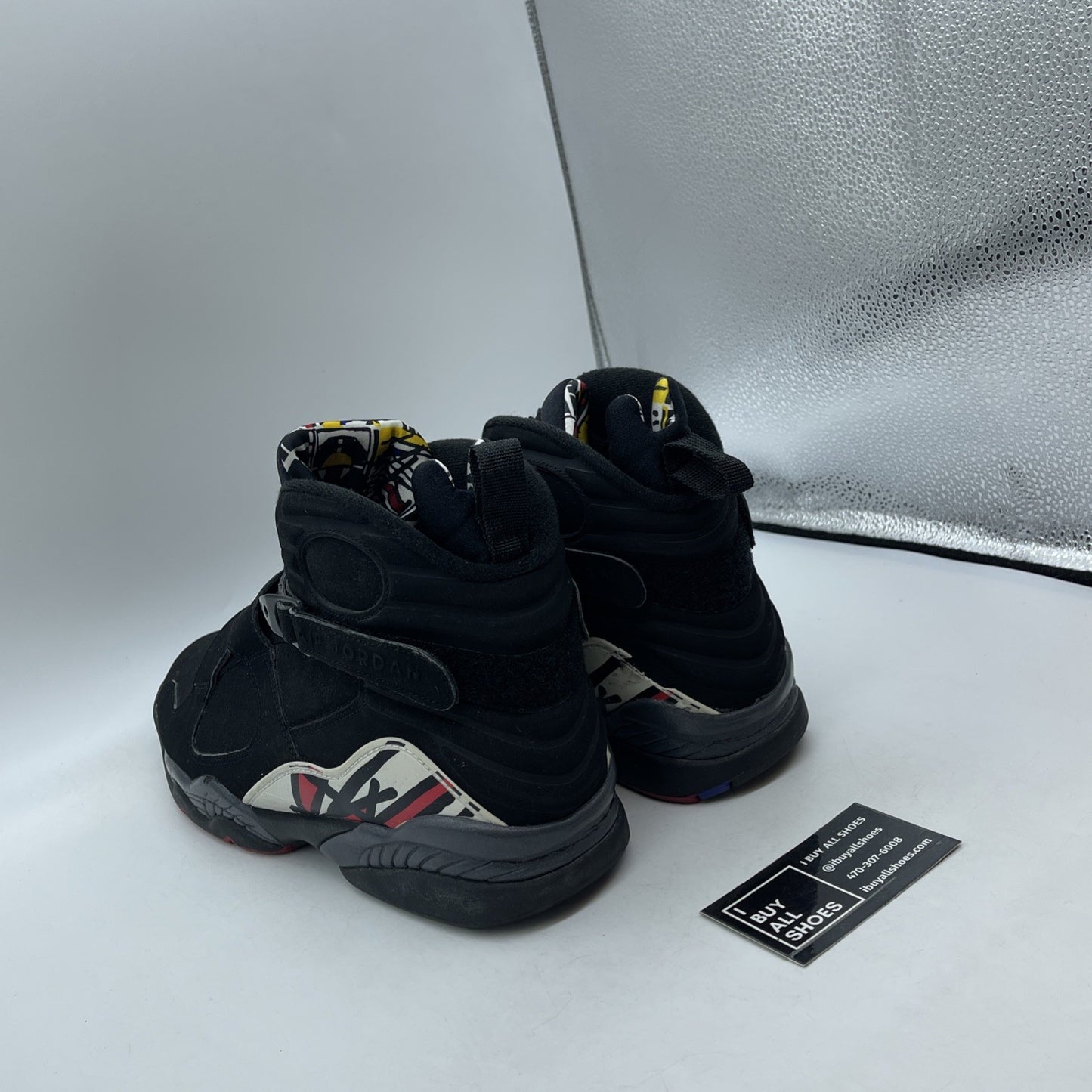Size 13 - Air Jordan 8 Retro 2007 Playoff Black White Red Suede (305381-061)