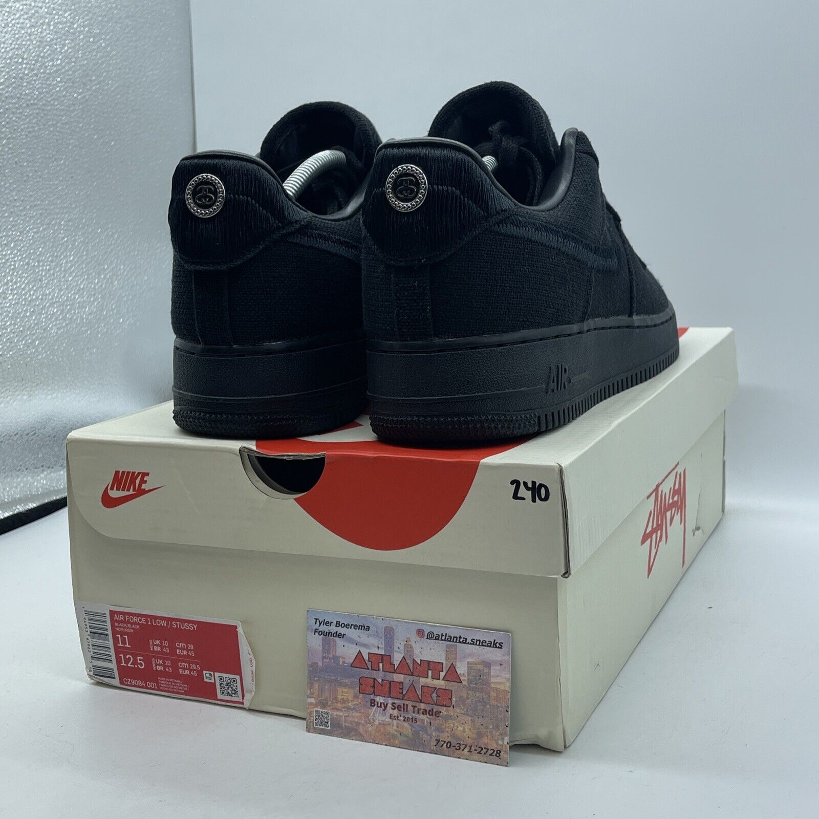 Size 11 - Nike Air Force 1 Low Stussy Black