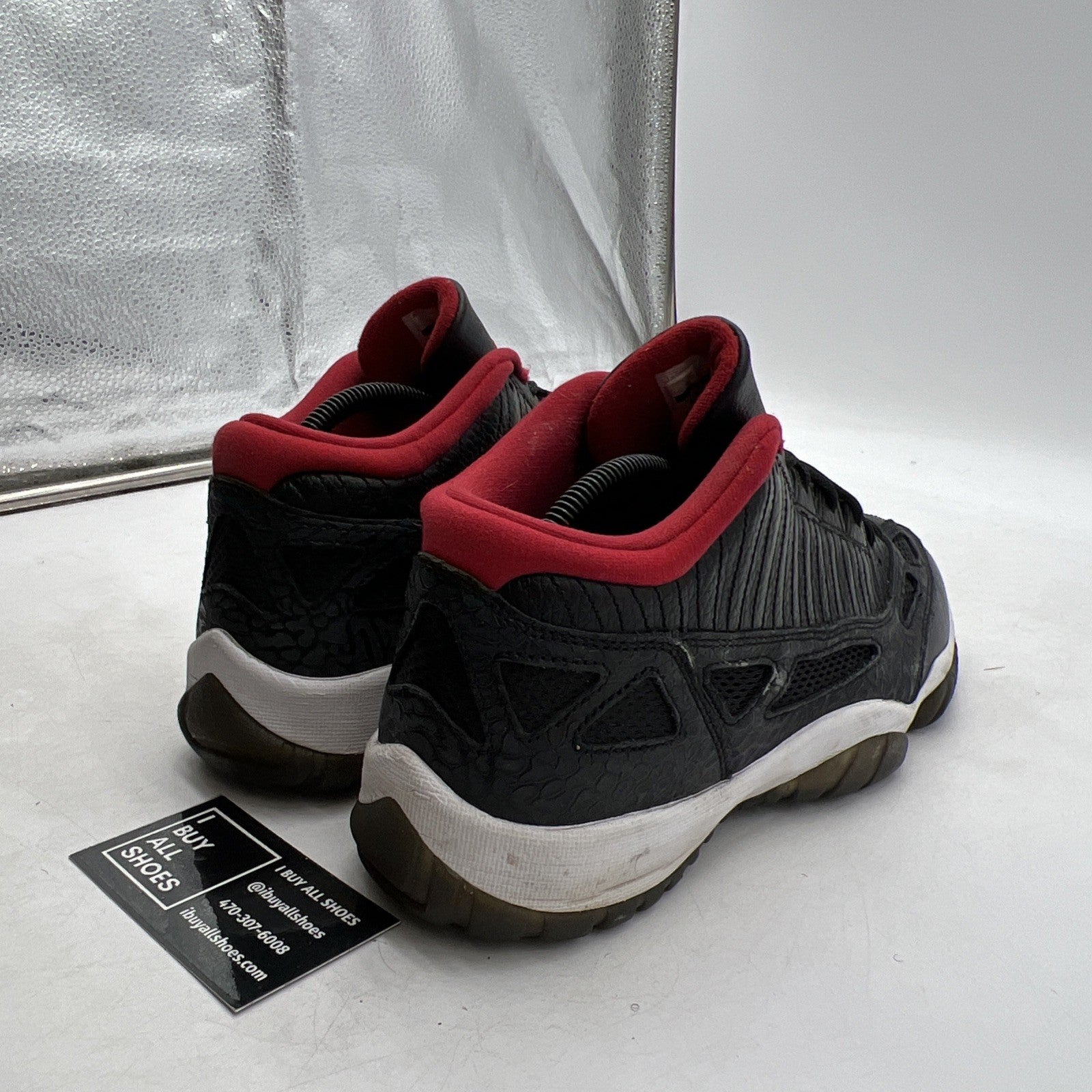 Size 9 - Air Jordan 11 Retro IE 2011 Low Black Charcoal Red (306008-001)