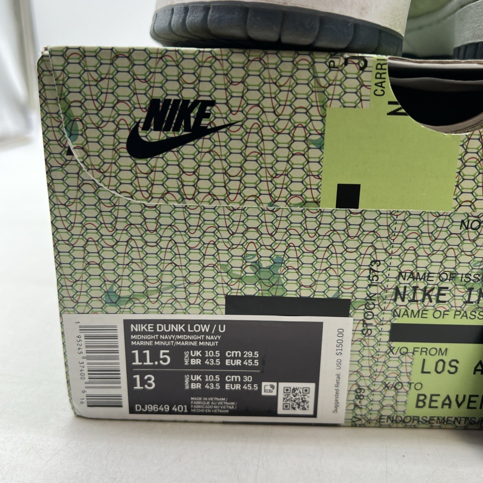 Size 11.5 - Nike Dunk Low x Union LA Marine Minuit/Midnight Navy (DJ9649-401)