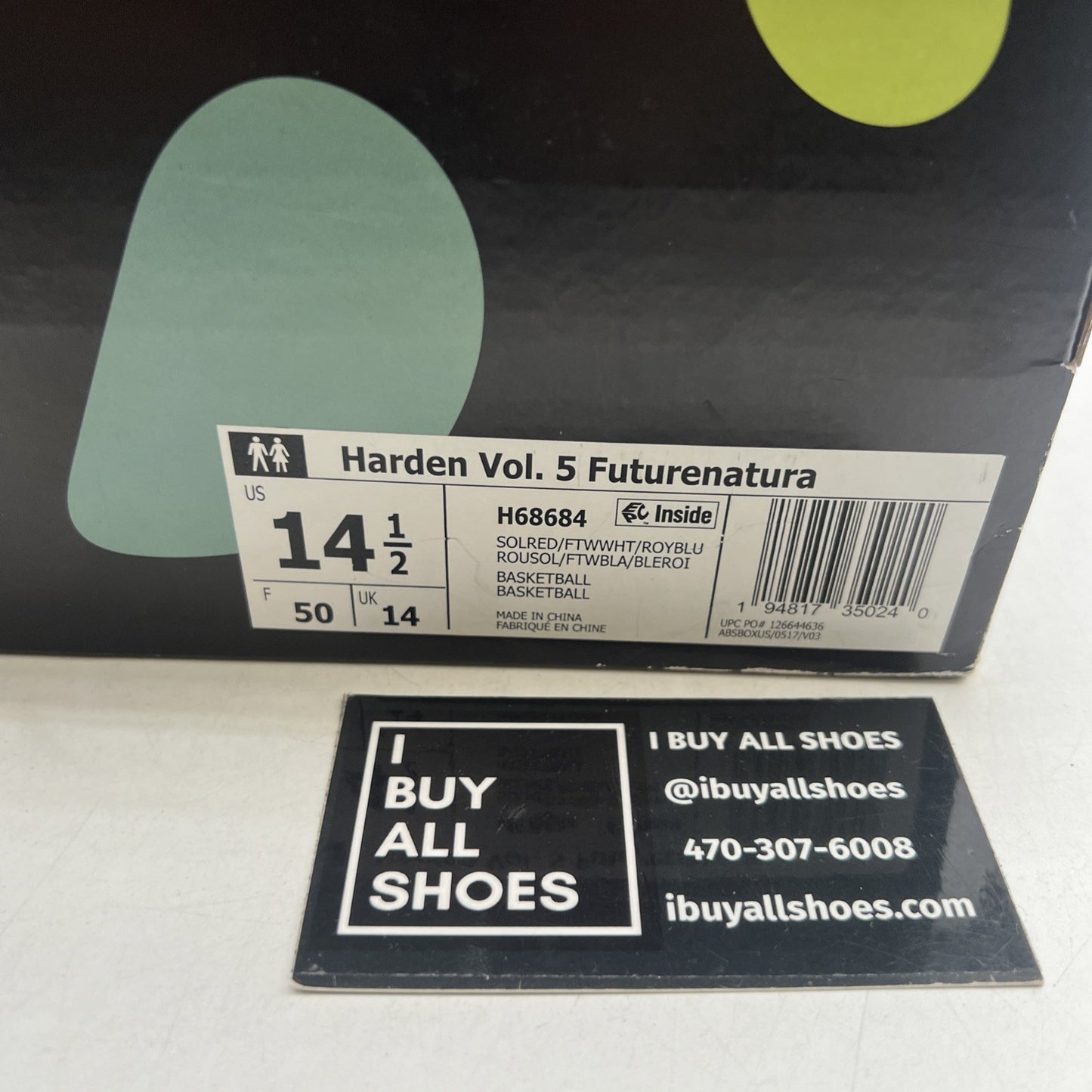 Size 14.5 - adidas Harden Vol. 5 Futurenatural Solar Red (H68684)