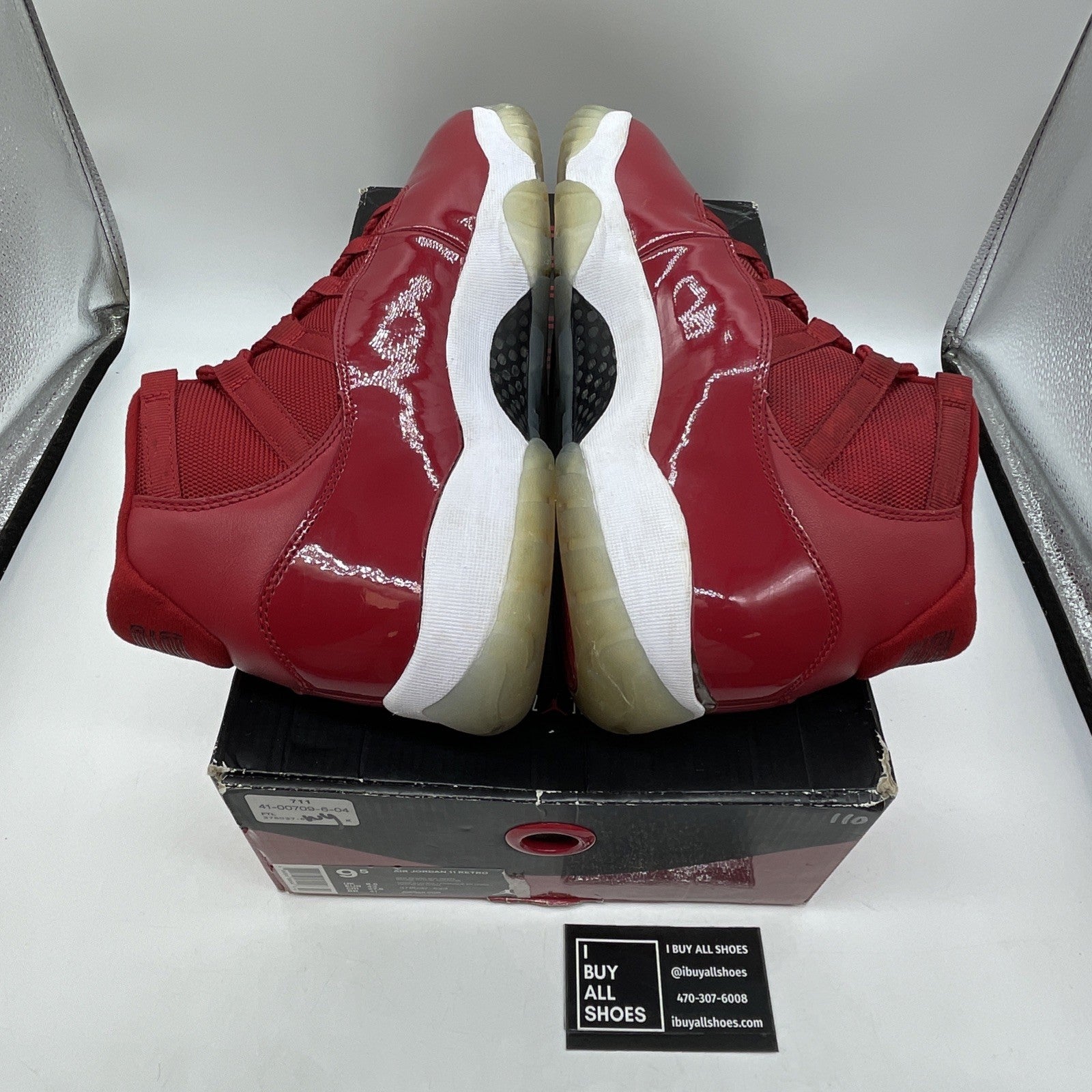 Size 9.5 - Jordan 11 Retro High Win Like '96 Red Black Leather (378037-623)