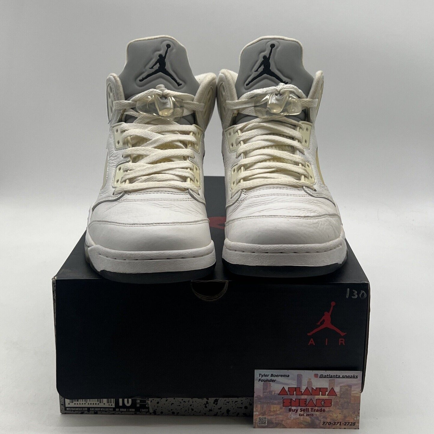 Size 10 - Air Jordan 5 Retro 2015 Metallic White (136027-130)