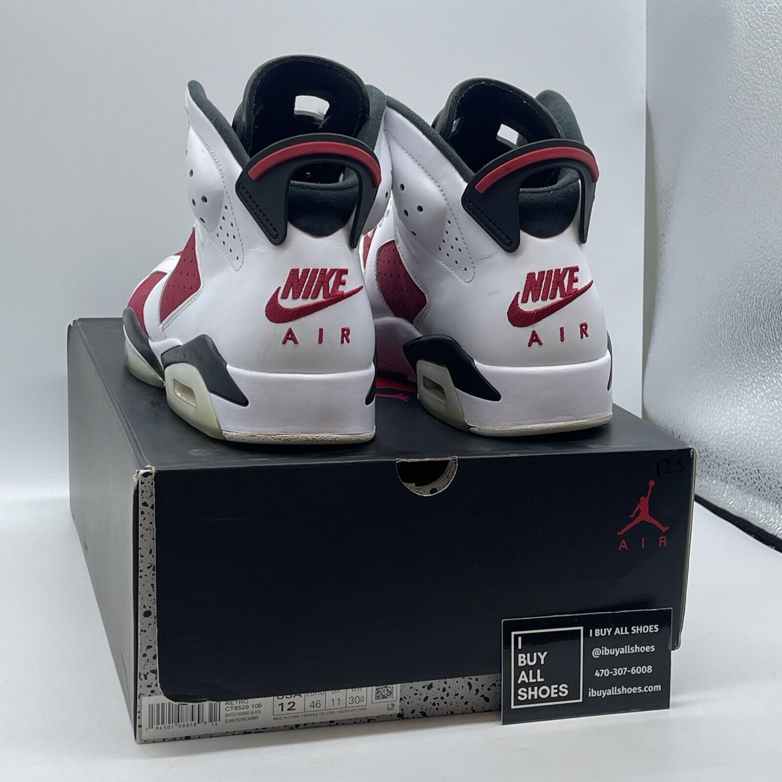 Size 12 - Jordan 6 Retro OG Mid Carmine Red White Suede Leather (CT8529-106)