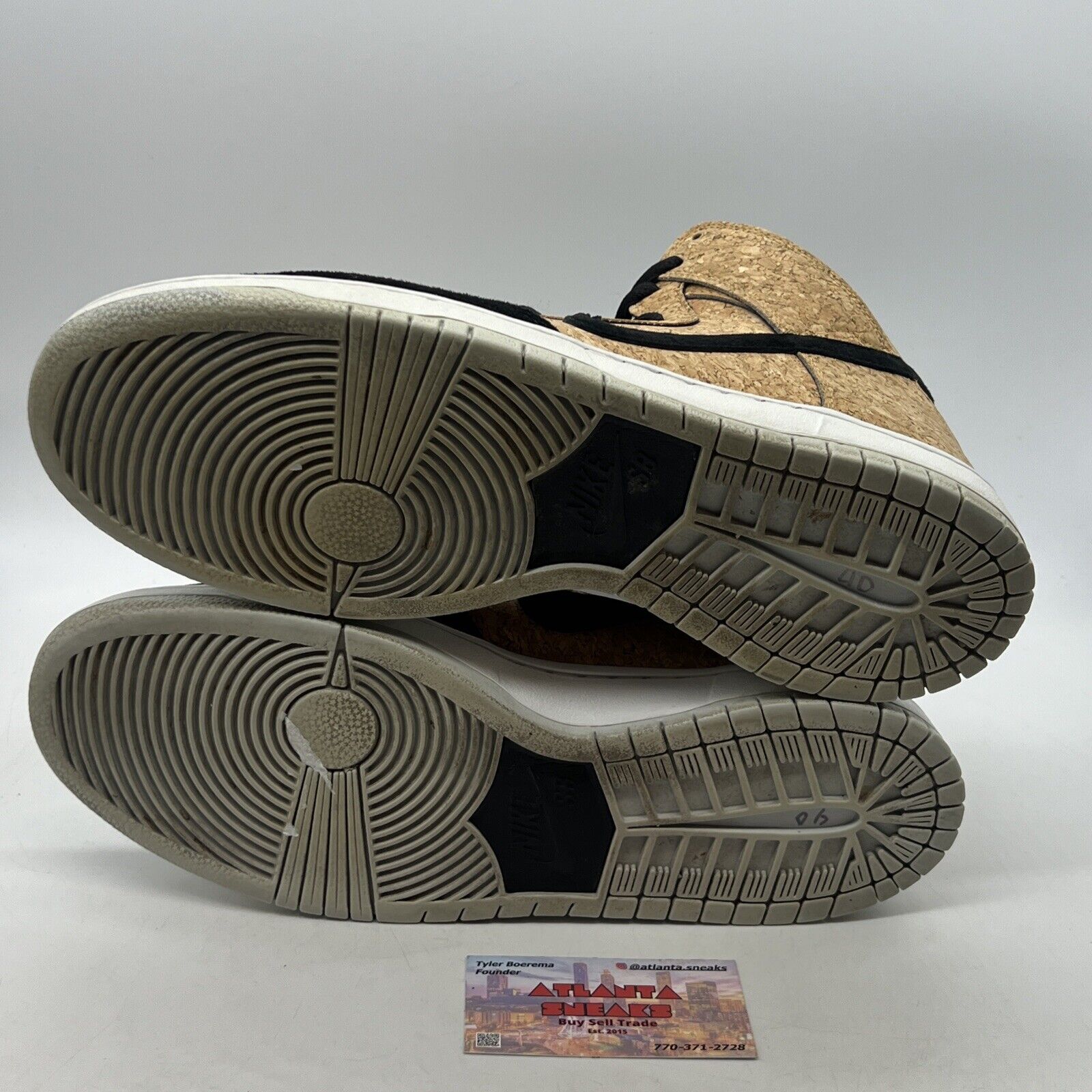 Size 12 - Nike Dunk Premium SB High Cork Black White Suede (313171-026)