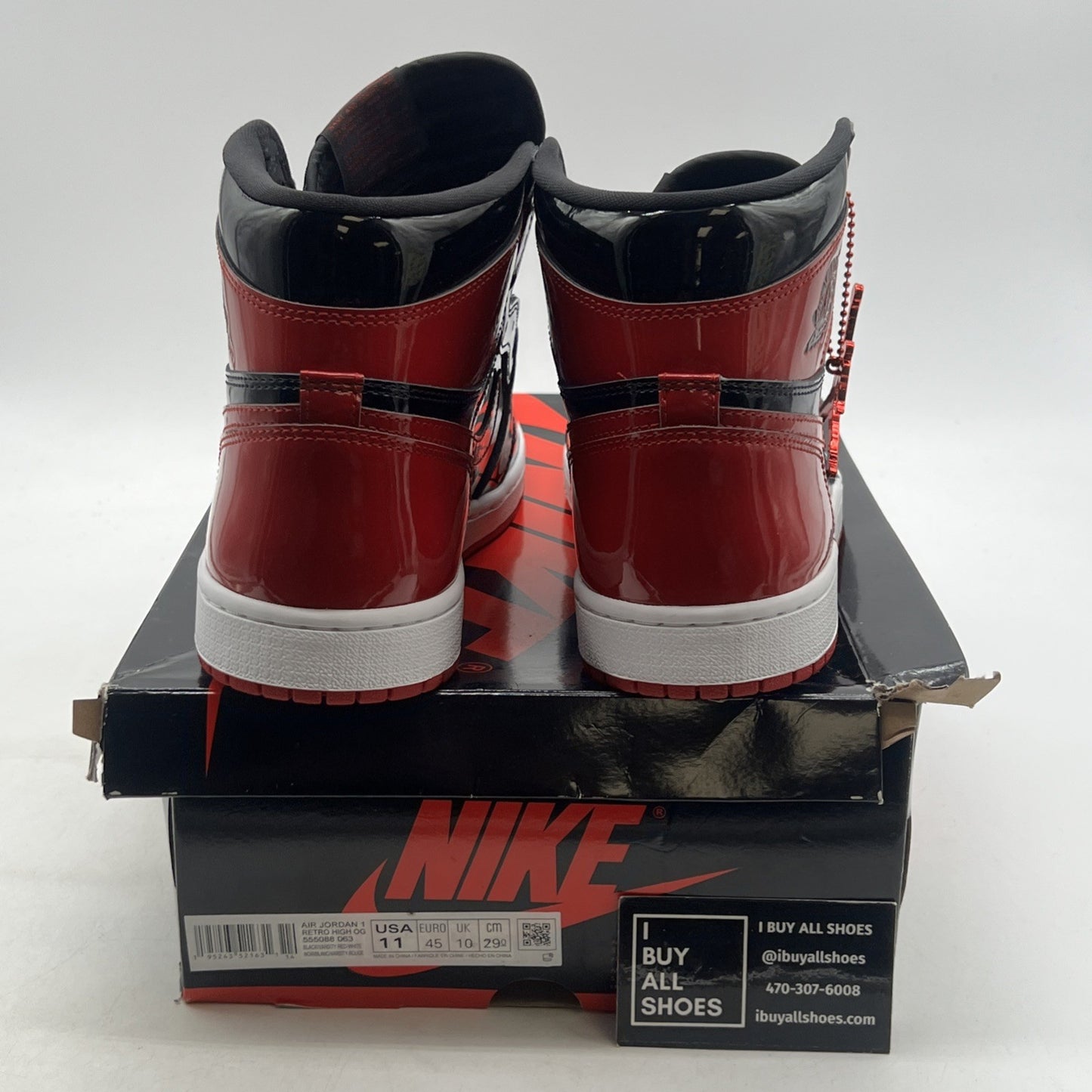 Size 11 - Air Jordan 1 Retro OG High Patent Bred (555088-063)