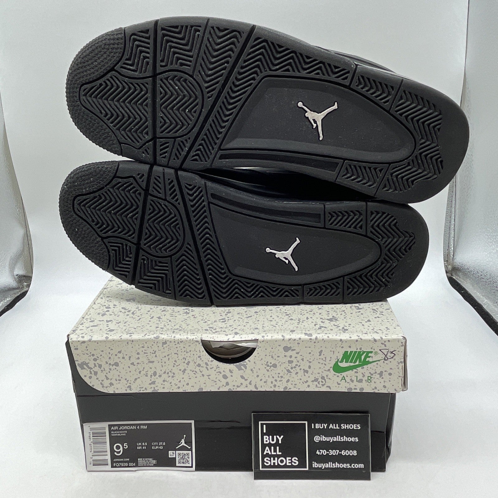 Size 9.5 - Air Jordan 4 RM Black Cat (FQ7939-004)