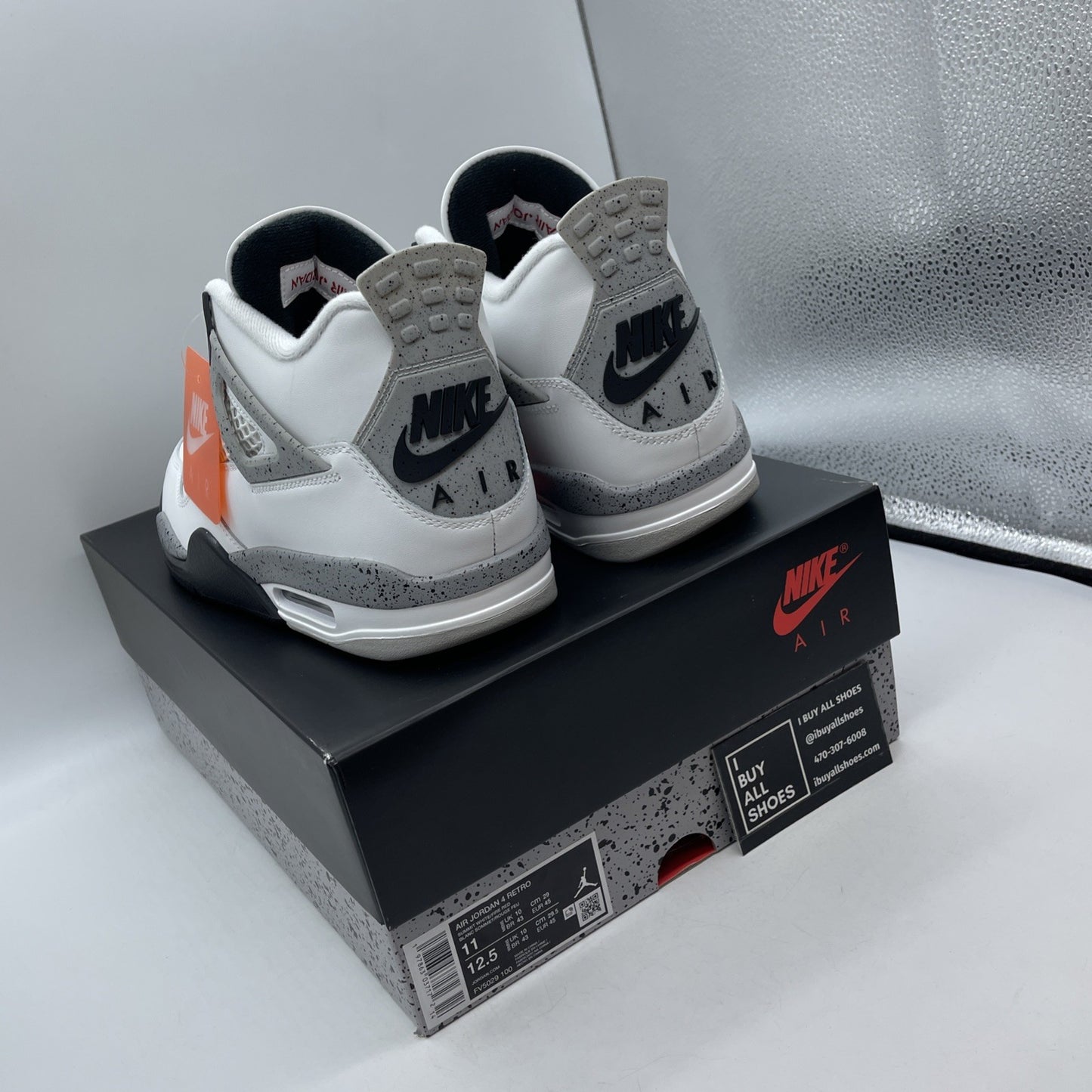 Size 11 - Air Jordan 4 Retro OG Mid White Cement Leather (FV5029-100)