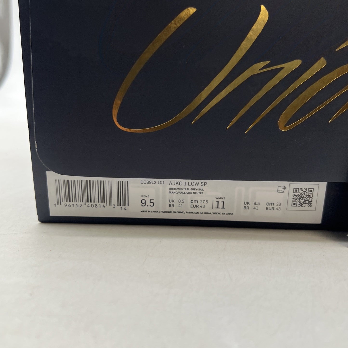 Size 9.5 - Jordan 1 KO x Union LA Low White Neutral Grey (DO8912-101)