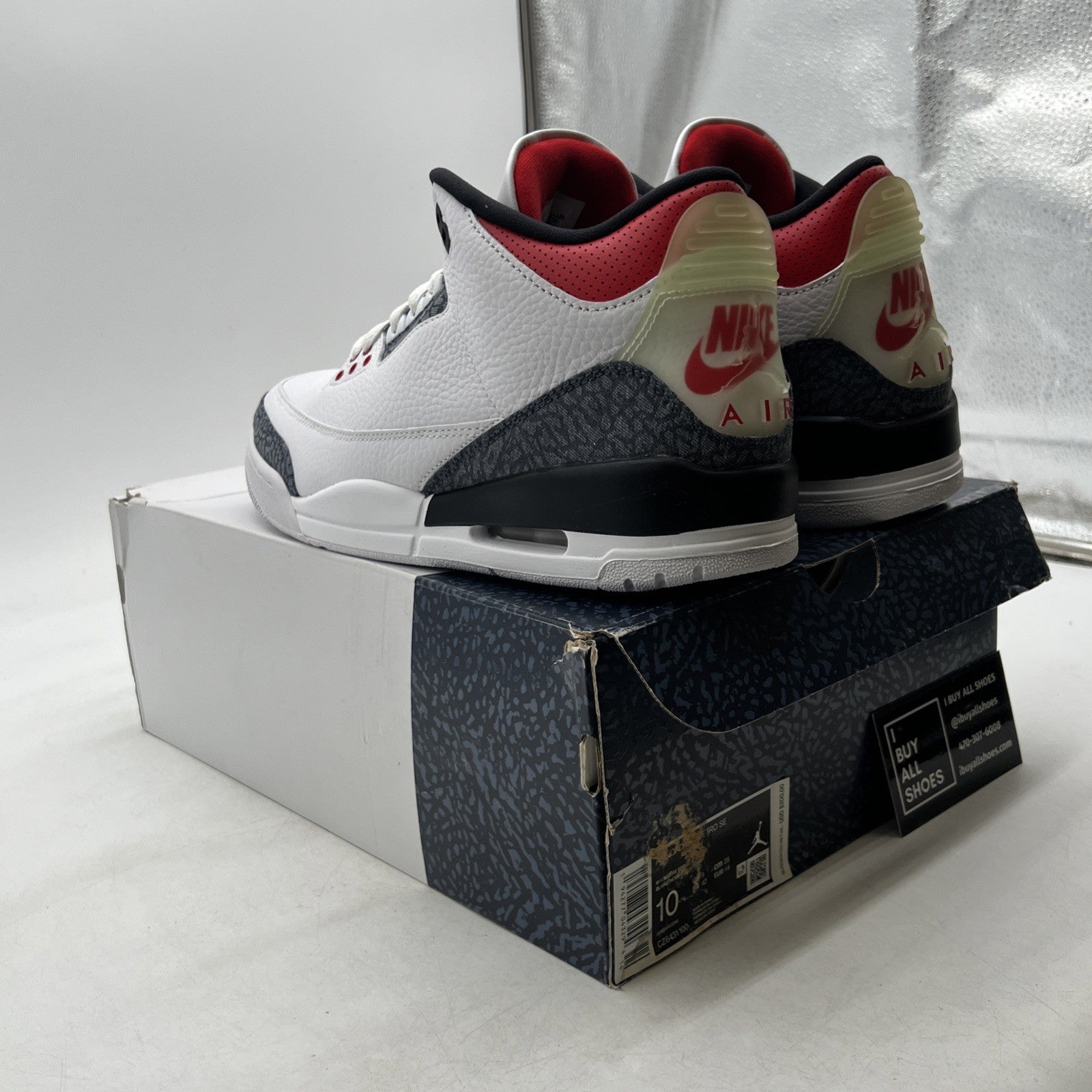Size 10 - Air Jordan 3 Retro Denim SE Fire Red 2020 (CZ6431-100)