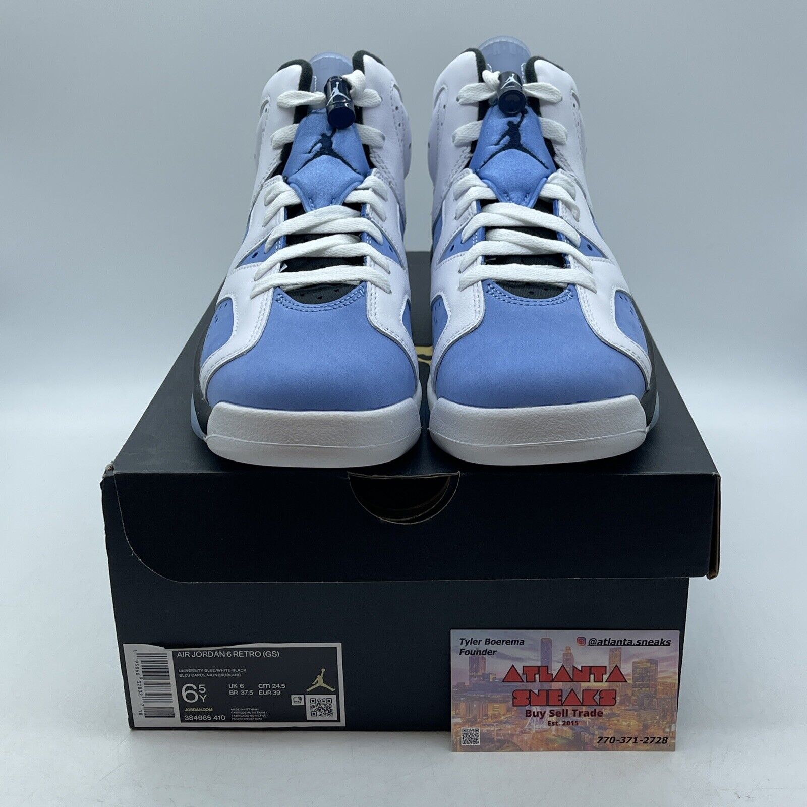 Size 6.5 - Jordan 6 Retro Mid UNC Home Blue White Black Suede (384665-410)