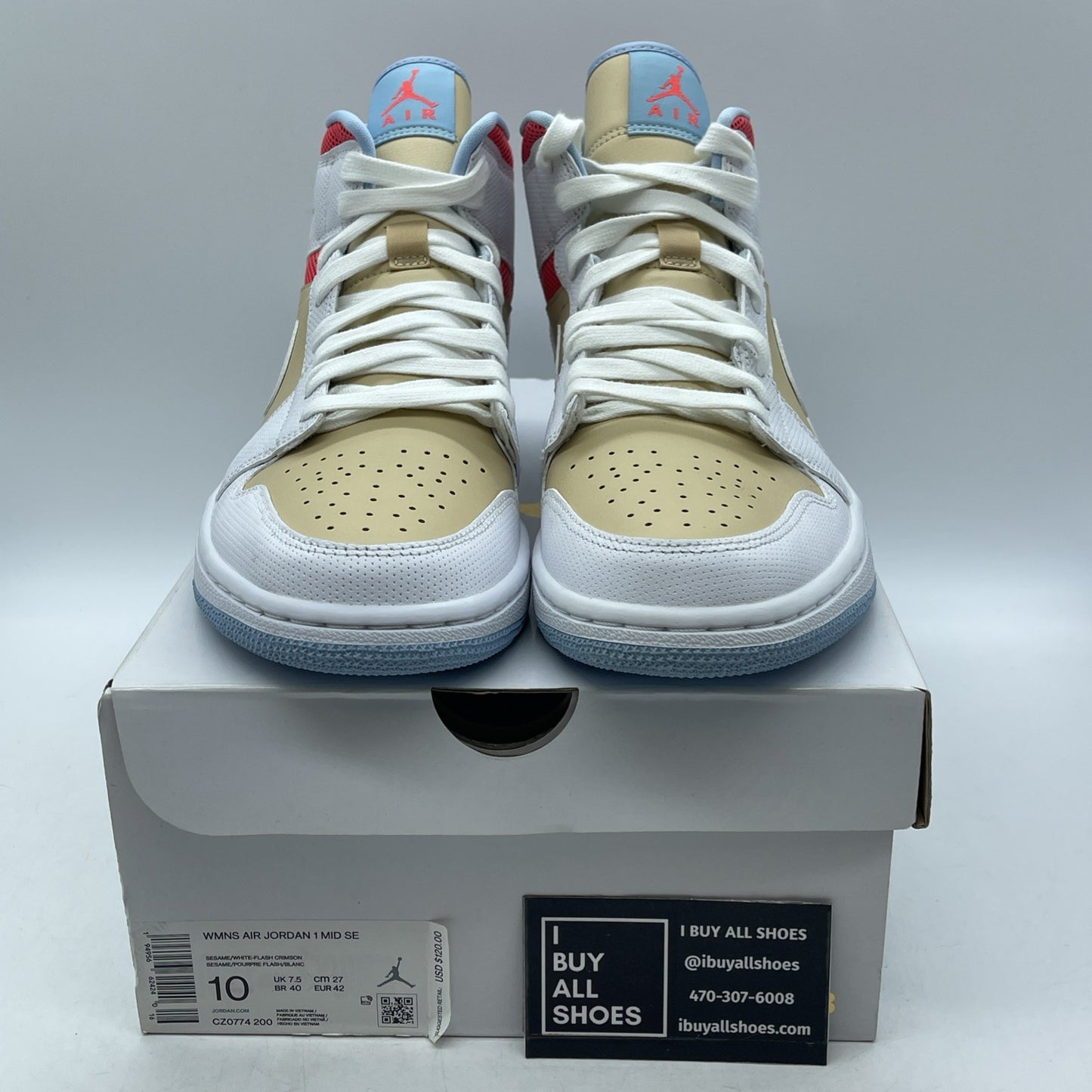 Size 10W - Air Jordan 1 SE Mid Sesame (CZ0774-200)