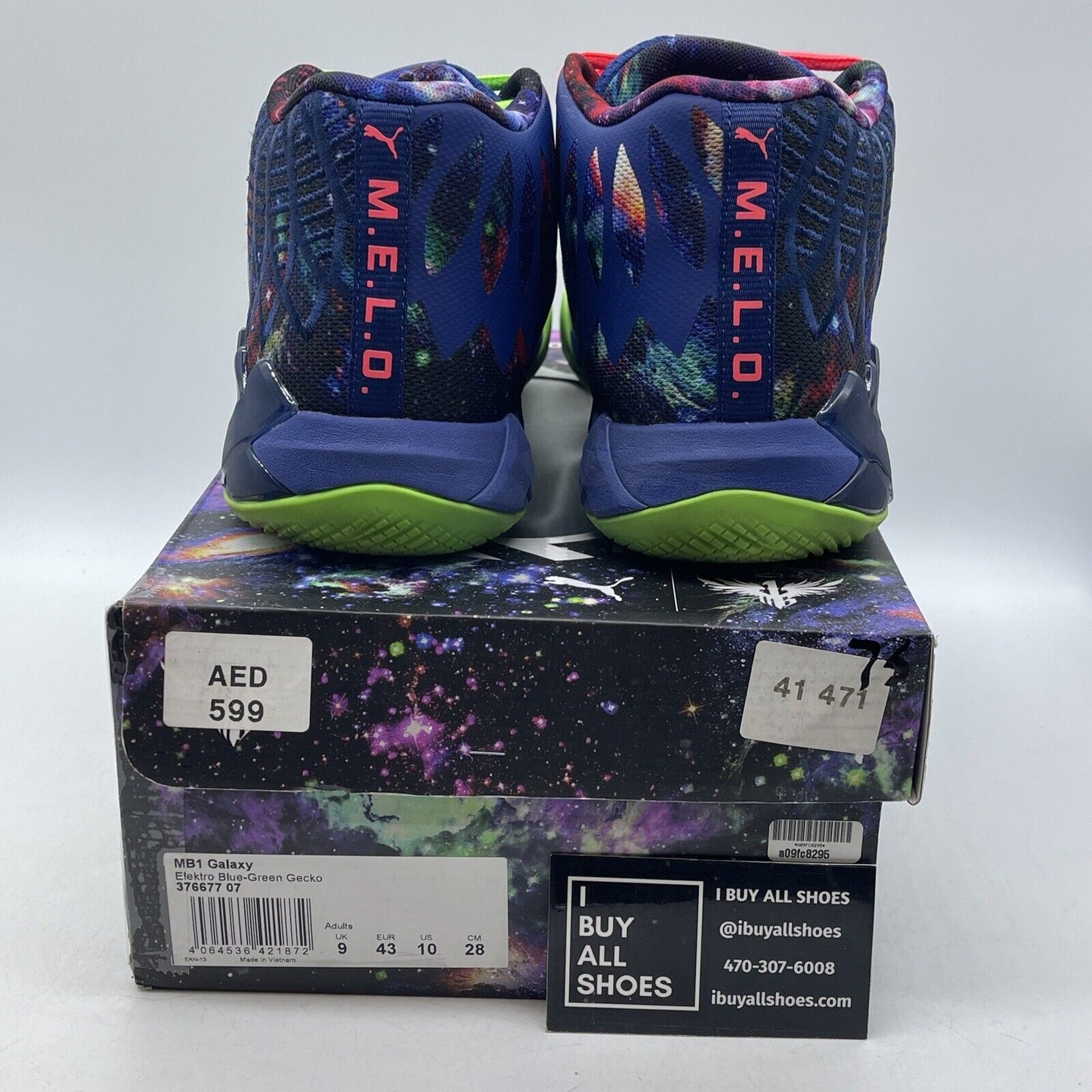 Size 10 - PUMA MB.01 Galaxy Black Blue Green Suede Leather (376677-07)