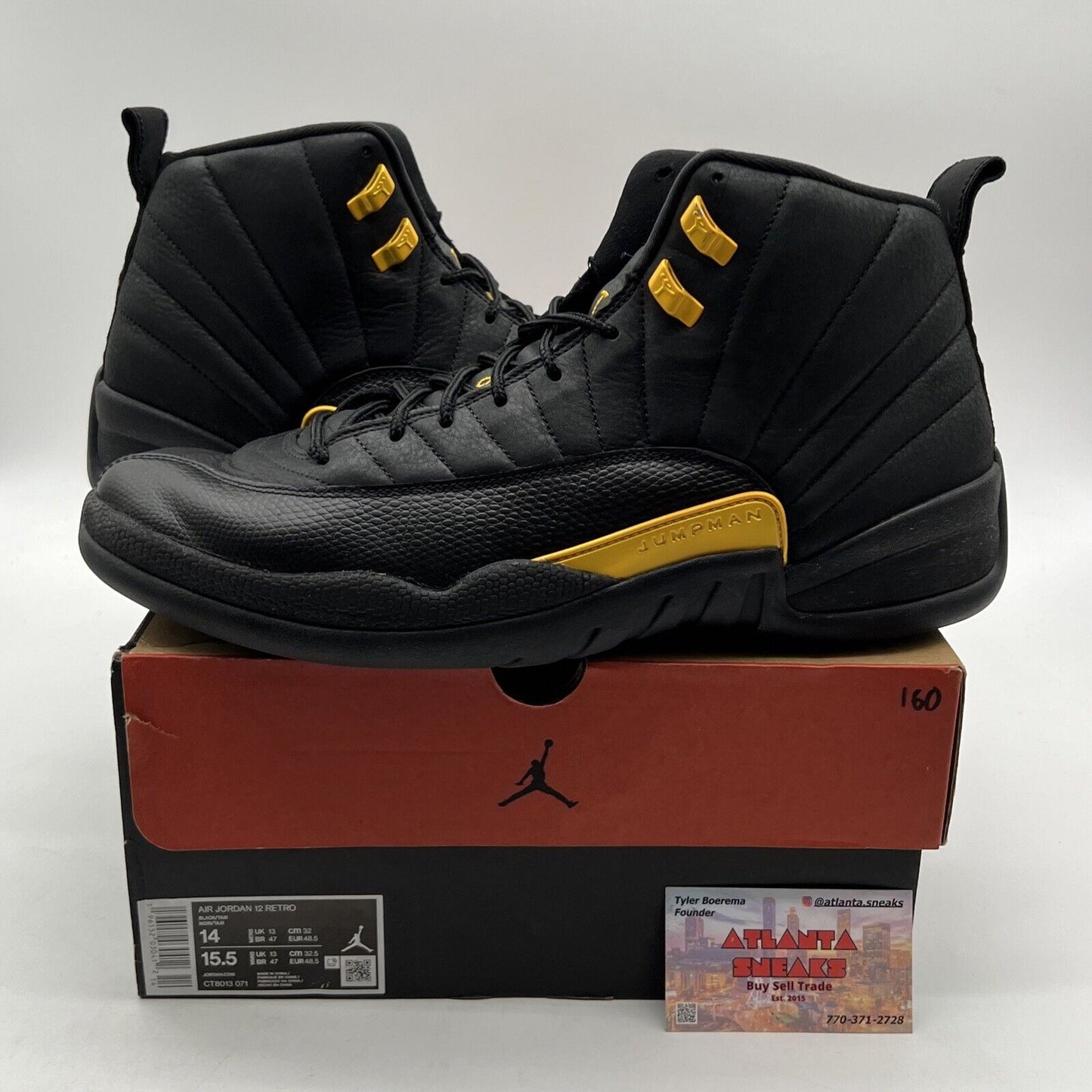 Size 14 - Jordan 12 Retro Mid Black Taxi (CT8013-071)