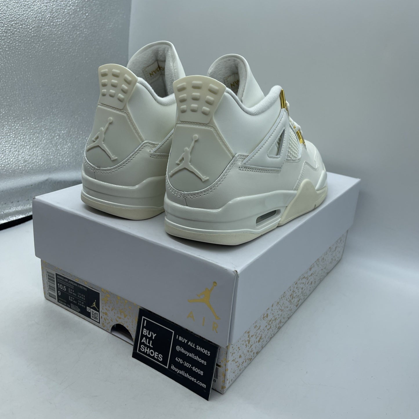 Size 10.5W - Air Jordan 4 Retro Metallic Gold (AQ9129-170)