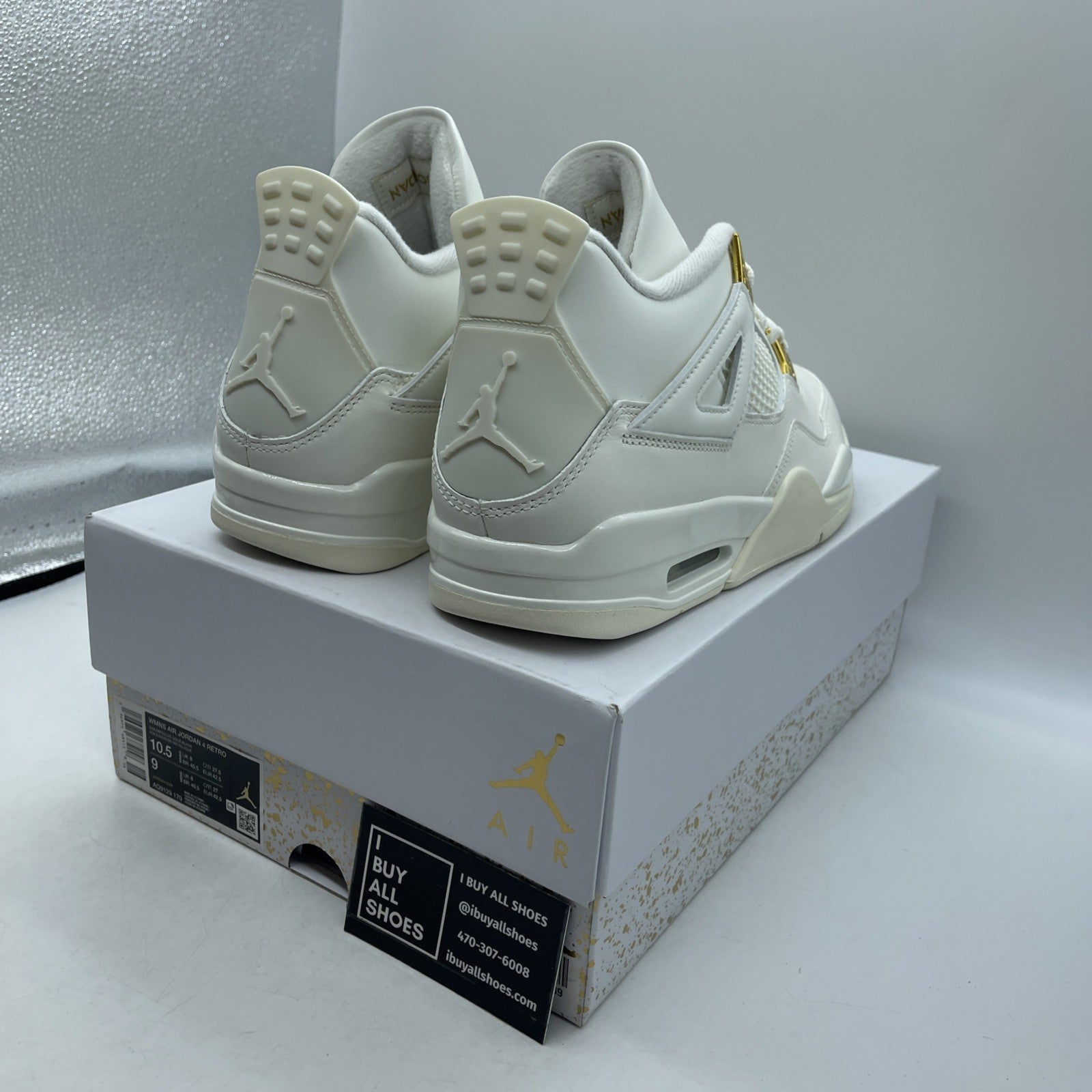 Size 10.5W - Air Jordan 4 Retro Metallic Gold (AQ9129-170)