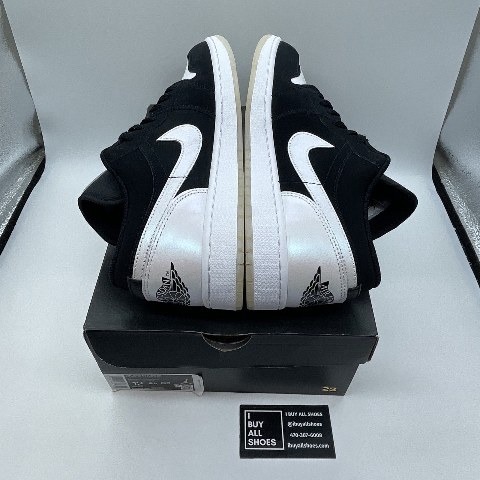 Size 12 - Jordan 1 Low SE Diamond Black White Suede Leather (DH6931-001)