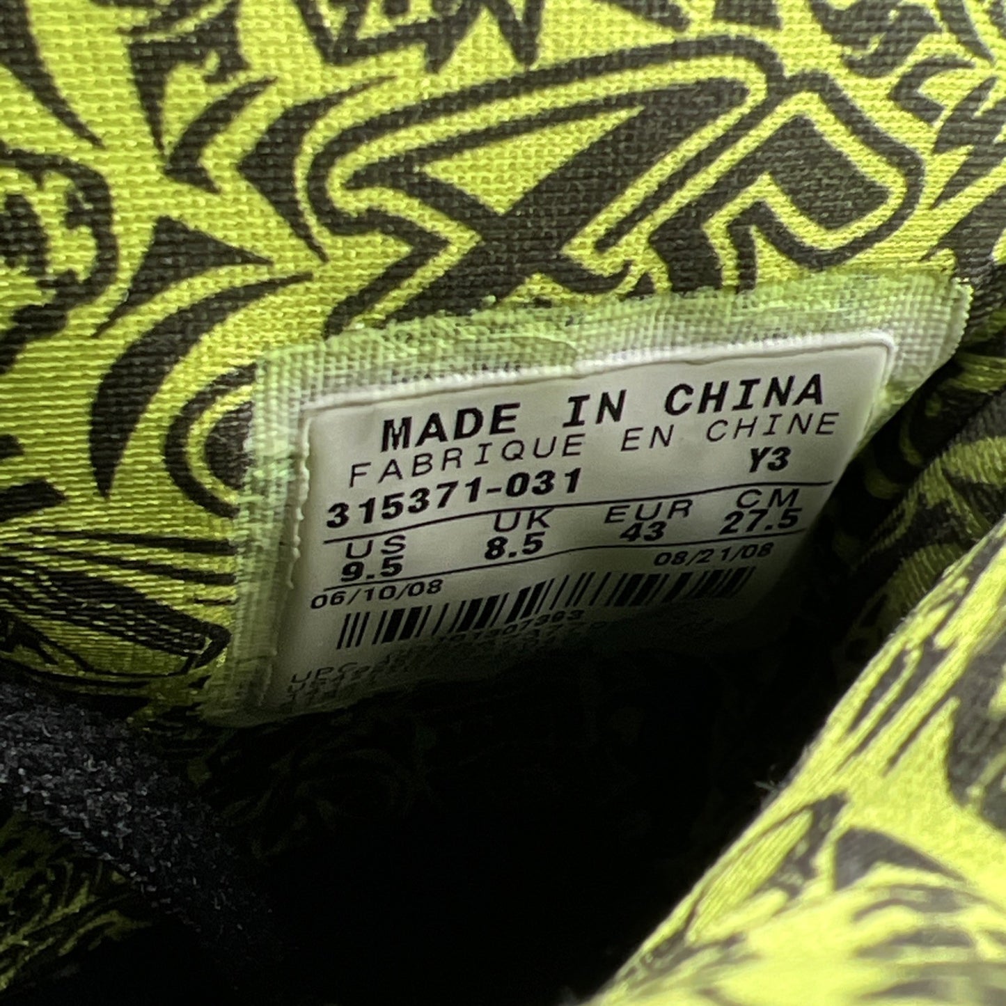 Size 9.5 - Jordan SpizIke Citron (315371-031)
