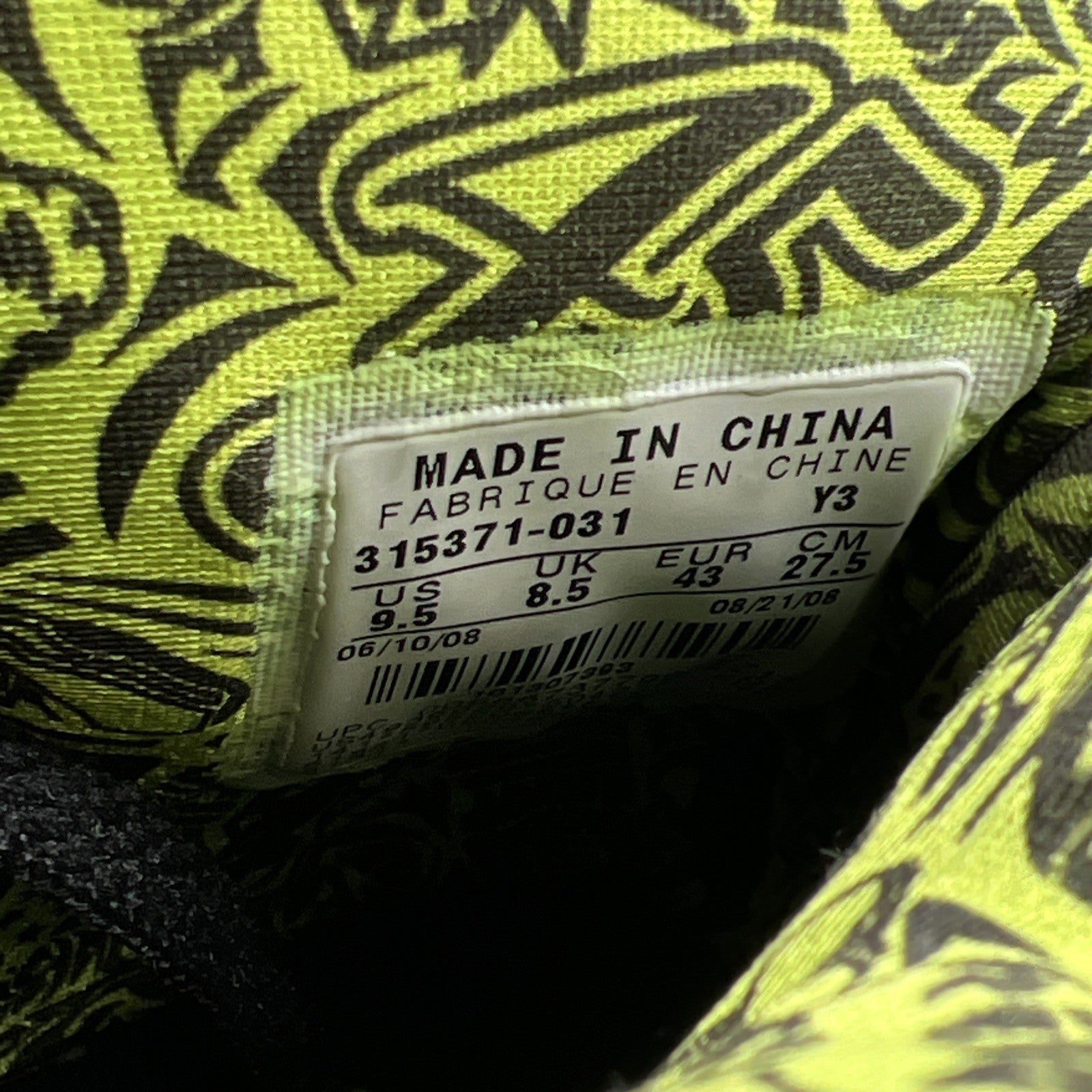 Size 9.5 - Jordan SpizIke Citron (315371-031)