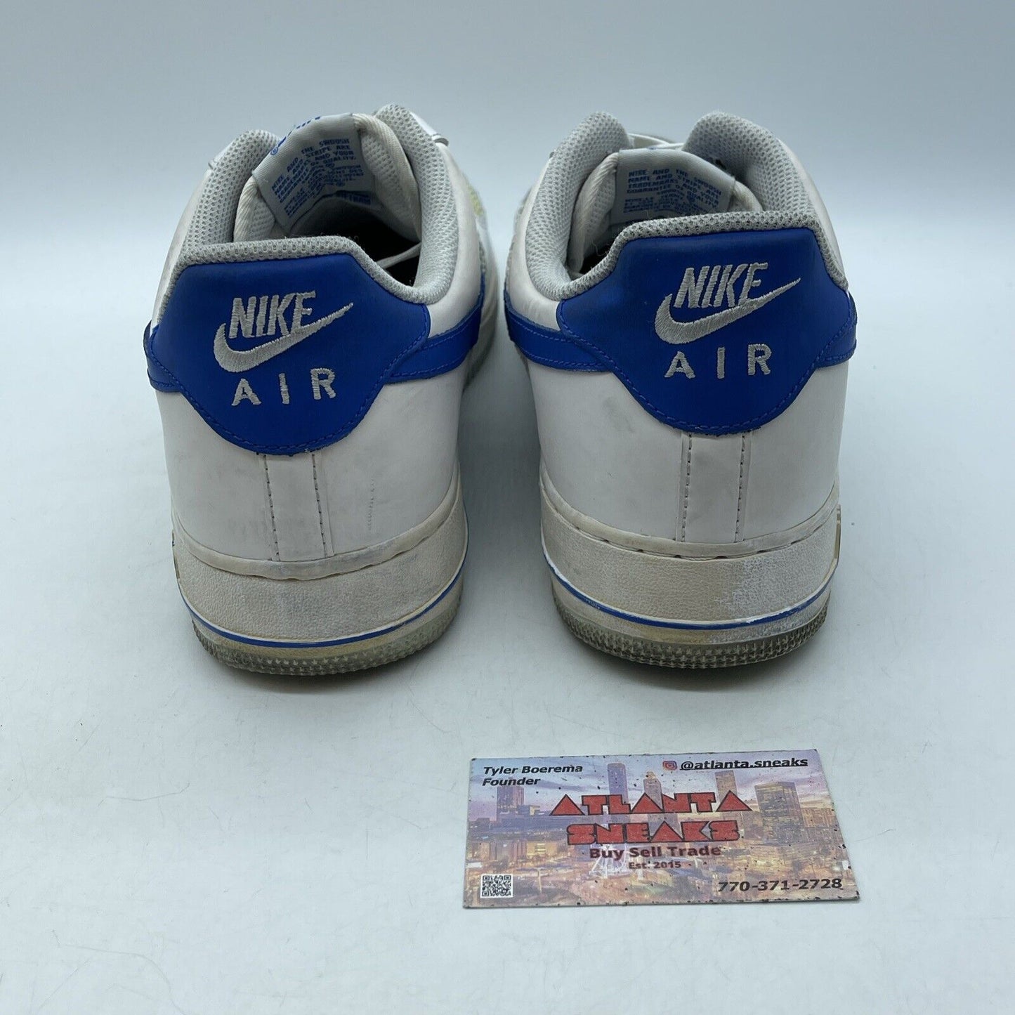 Size 13 - Nike Air Force 1 White Blue Leather (488298-150)