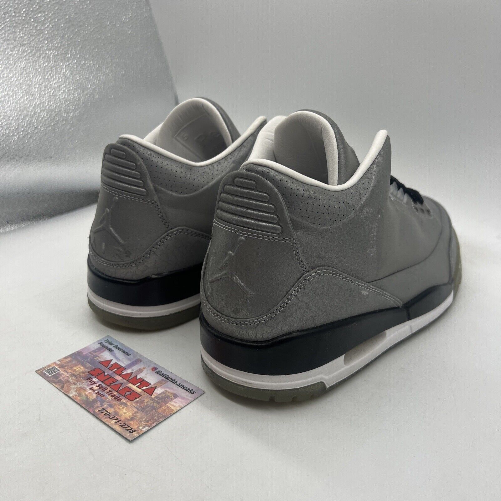 Size 8.5 - Air Jordan 3 5Lab3 Reflective Silver Black White (631603-003)