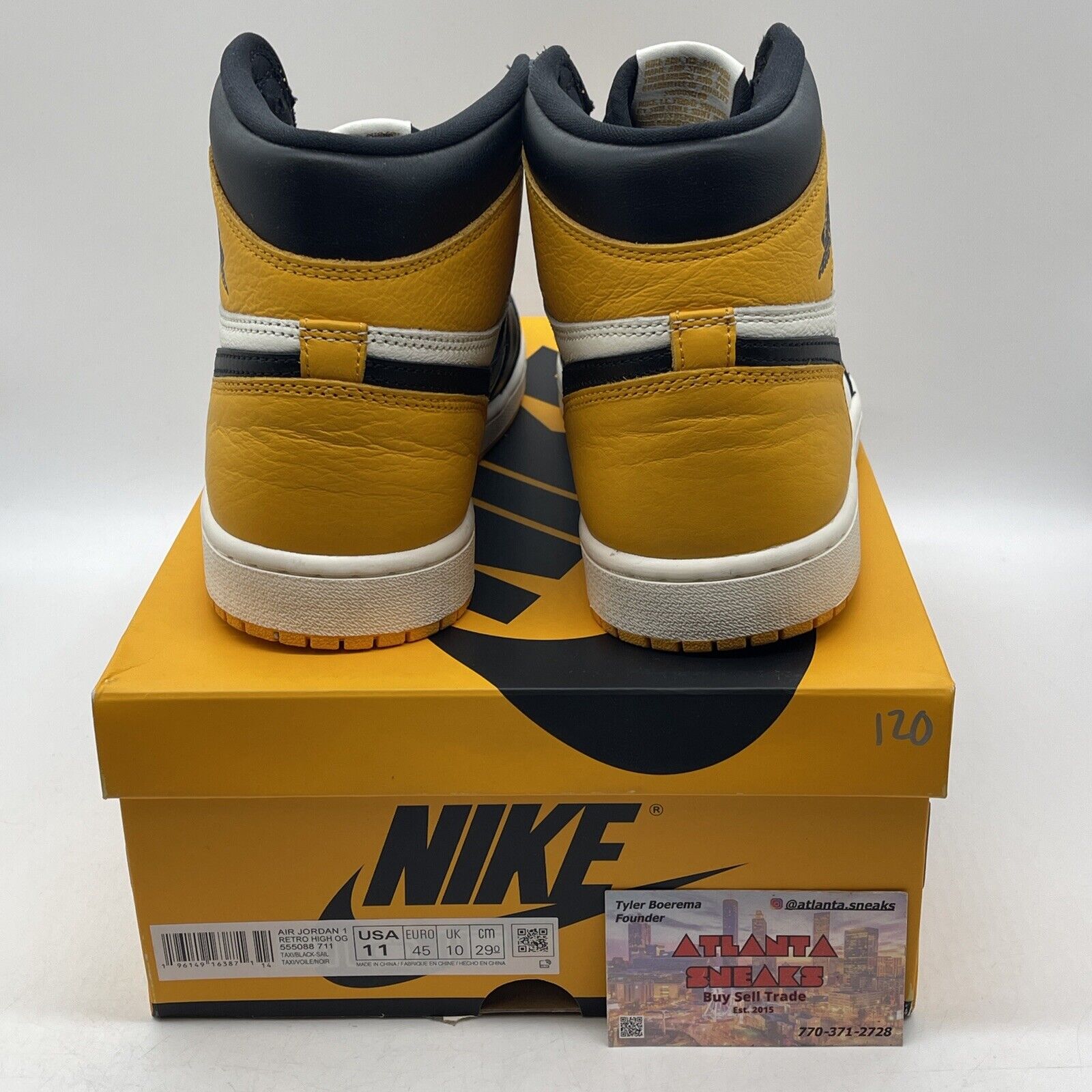 Size 11 - Jordan 1 Retro OG High Yellow Toe White Black Leather (555088-711)