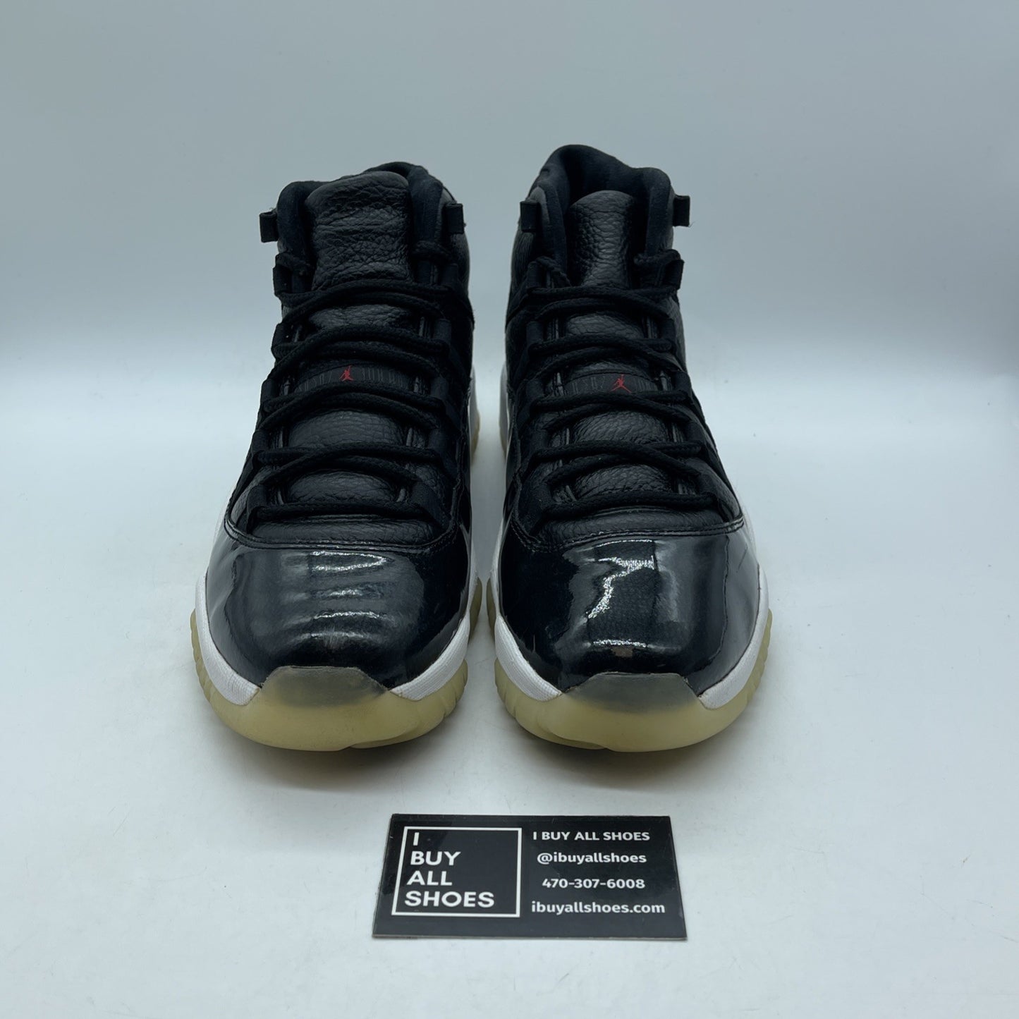 Size 9.5 - Jordan 11 Retro 72-10 Black Red Suede Leather (378037-002)