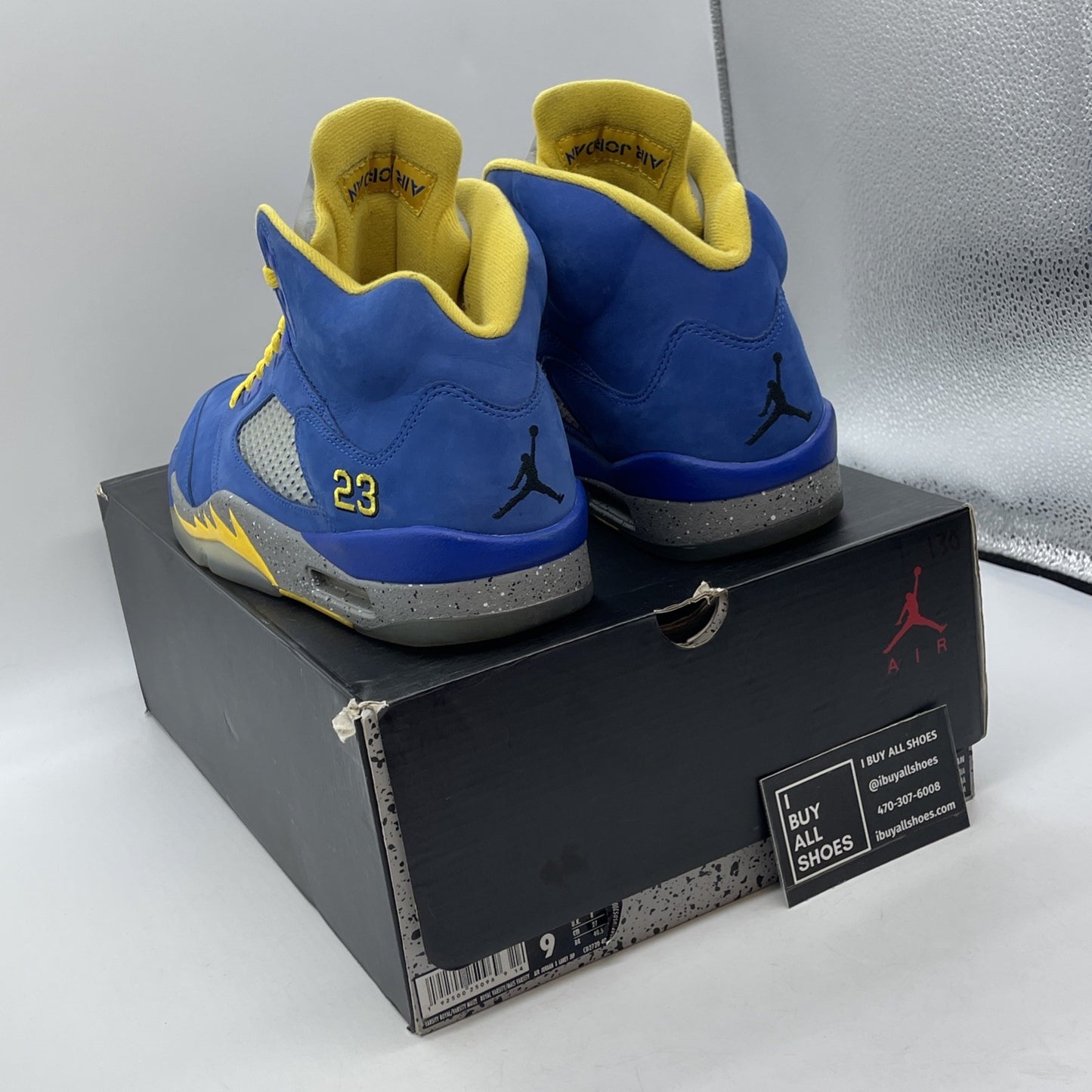 Size 9 - Air Jordan 5 Retro Laney Blue Yellow Grey Suede (CD2720-400)