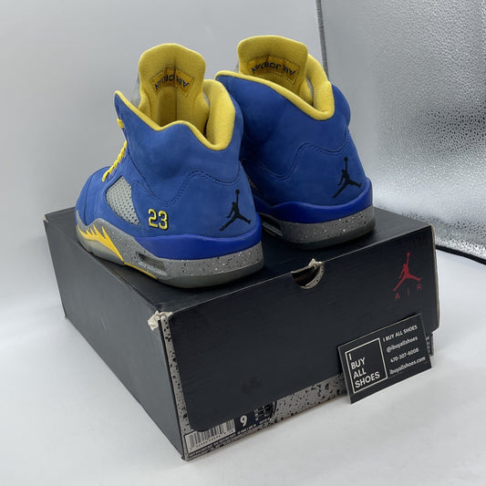 Size 9 - Air Jordan 5 Retro Laney Blue Yellow Grey Suede (CD2720-400)