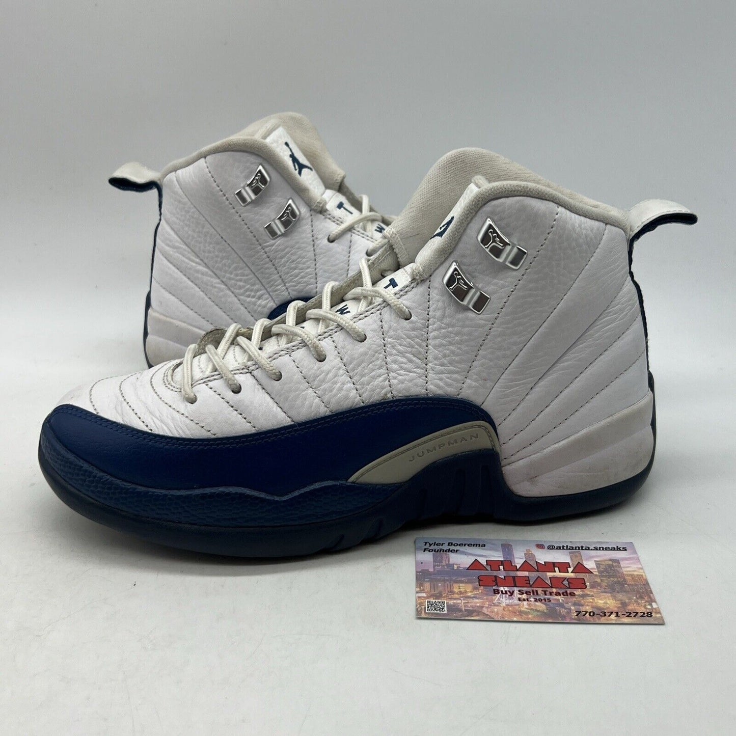 Size 6.5Y (GS) - Jordan 12 Retro 2016 Mid French Blue White Leather (153265-113)