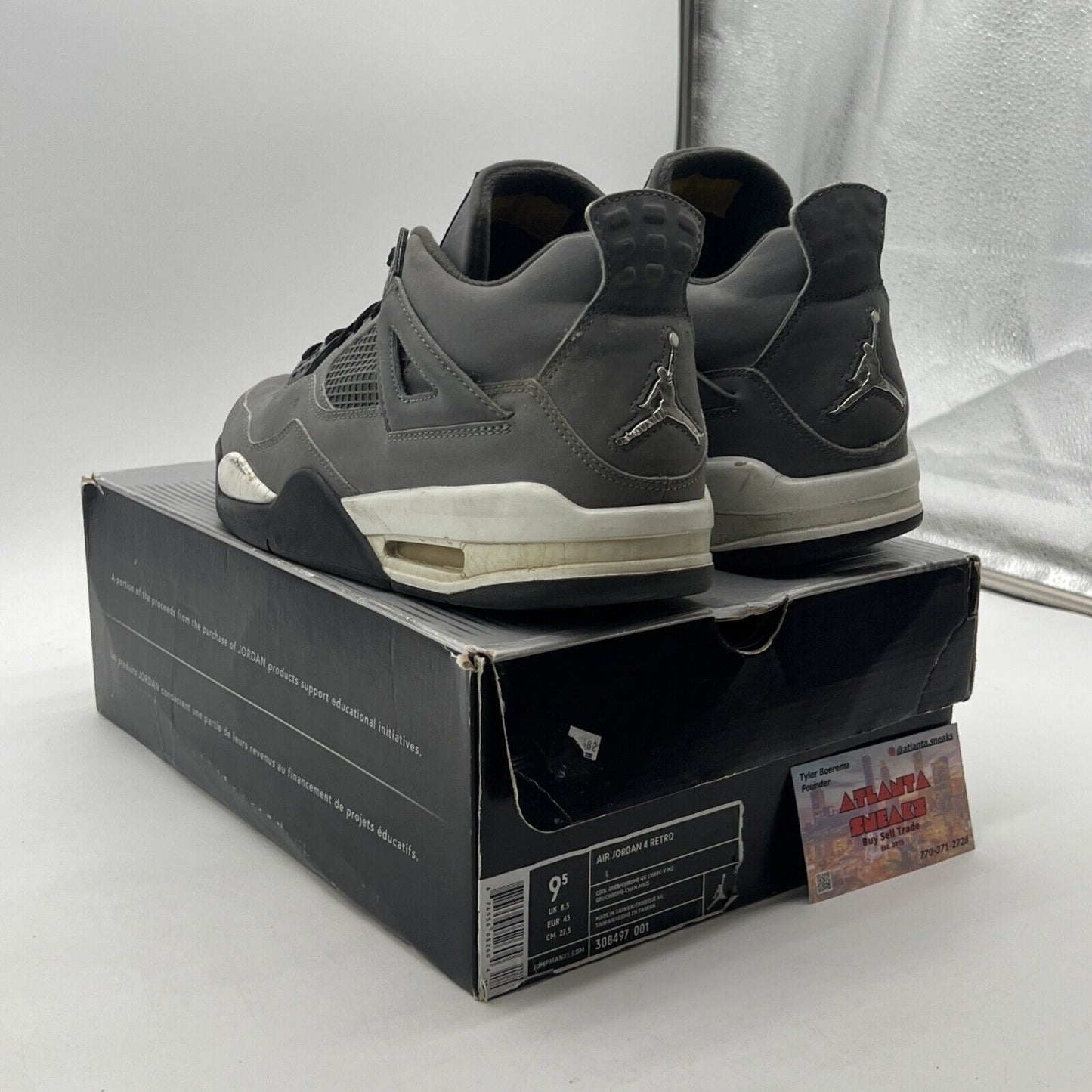 Size 9.5 - Air Jordan 4 Retro 2004 Cool Grey (308497-001)