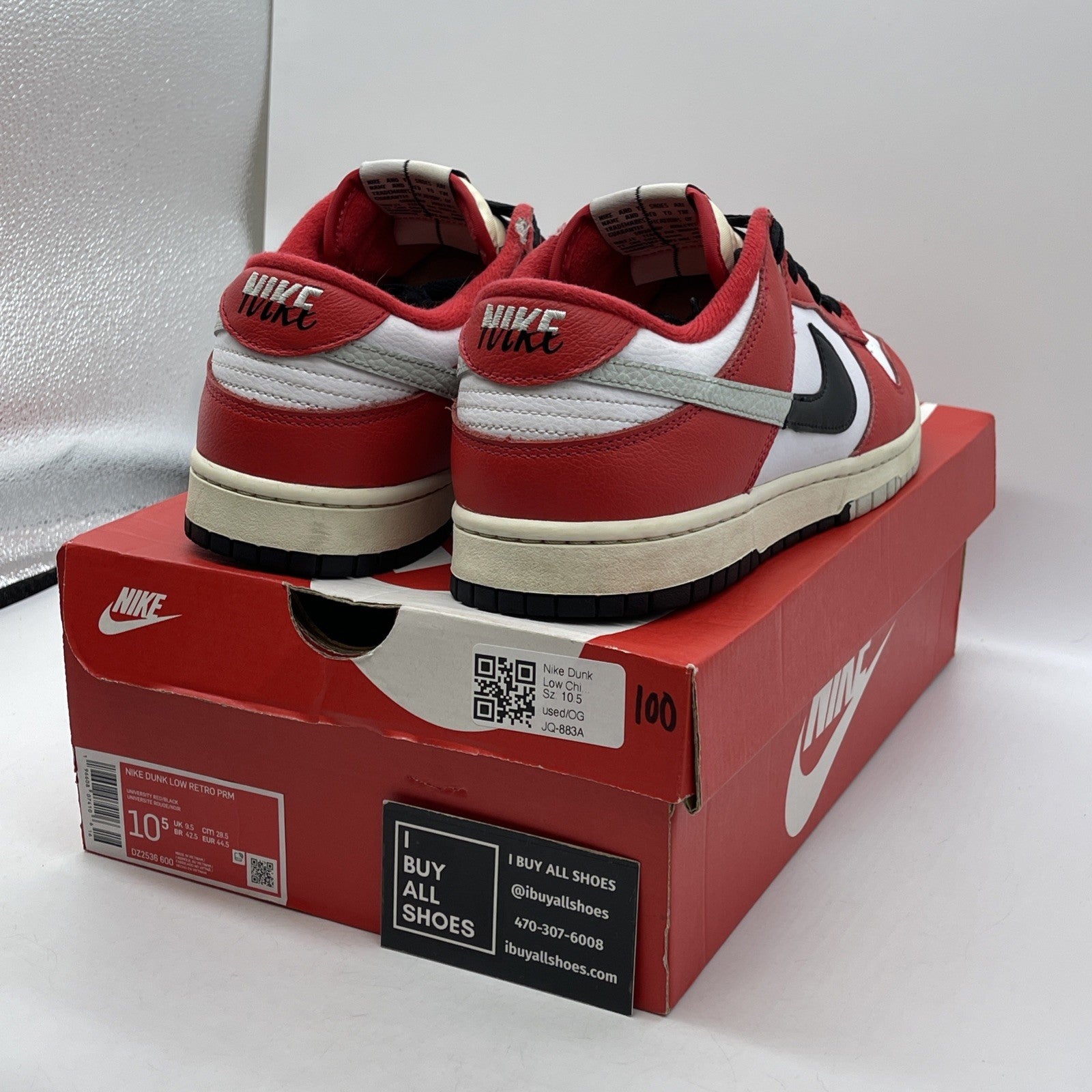 Size 10.5 - Nike Dunk Low Split - Chicago Red Black Leather (DZ2536-600)