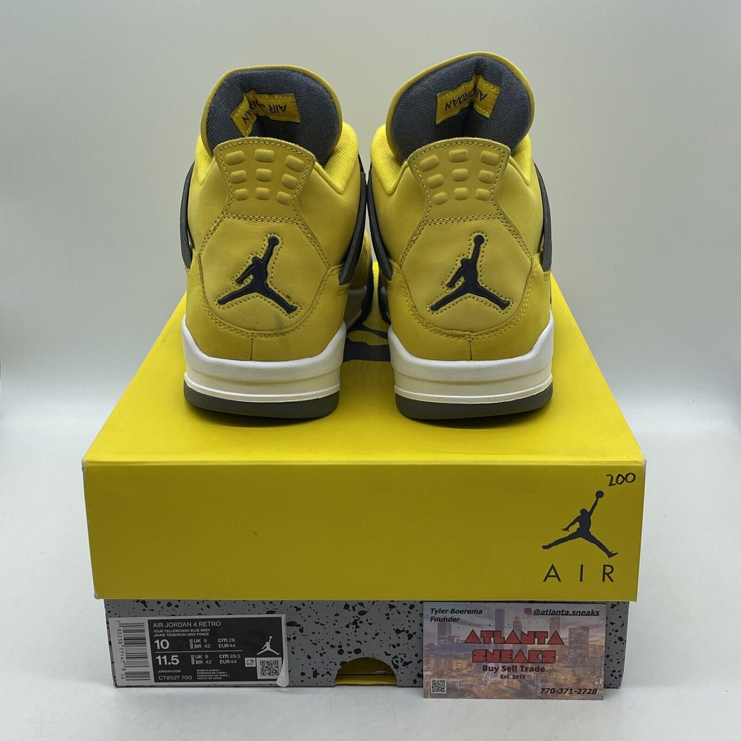 Size 10 - Jordan 4 Retro Mid Lightning Yellow Grey Suede White (CT8527-700)