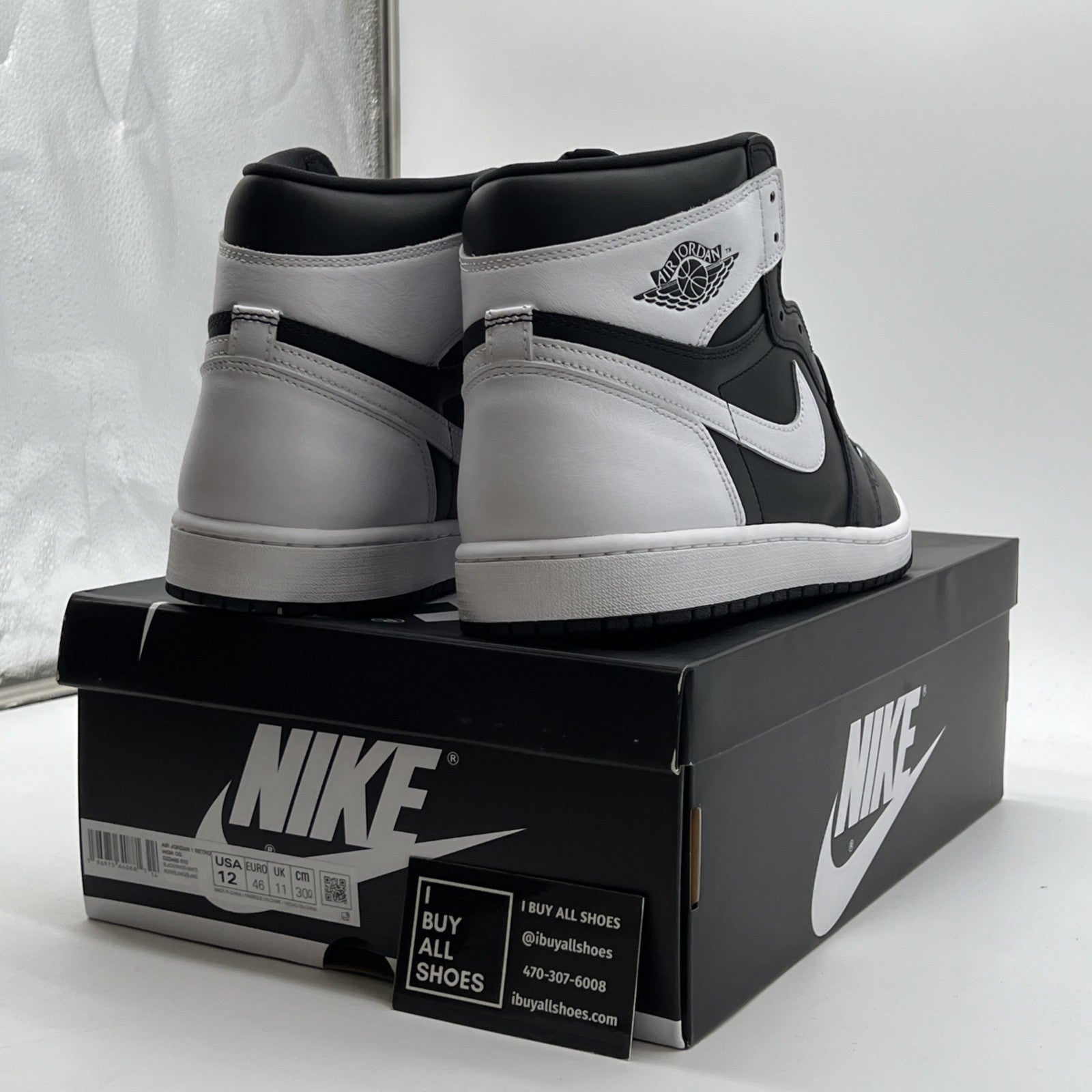 Size 12 - Air Jordan 1 Retro OG High Black White 2.0 (DZ5485-010)