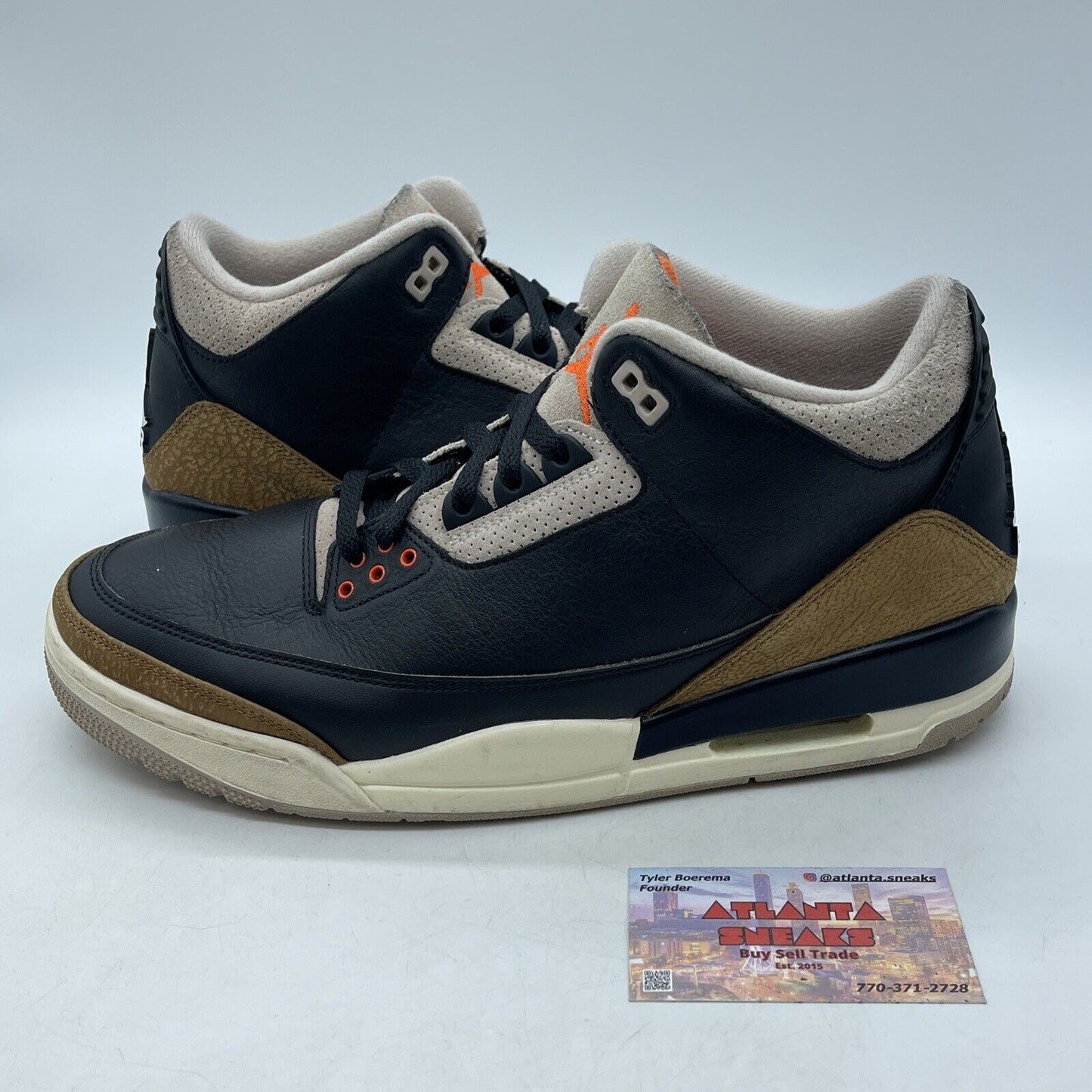 Size 12 - Jordan 3 Retro Desert Elephant Black Leather Brown Suede (CT8532-008)