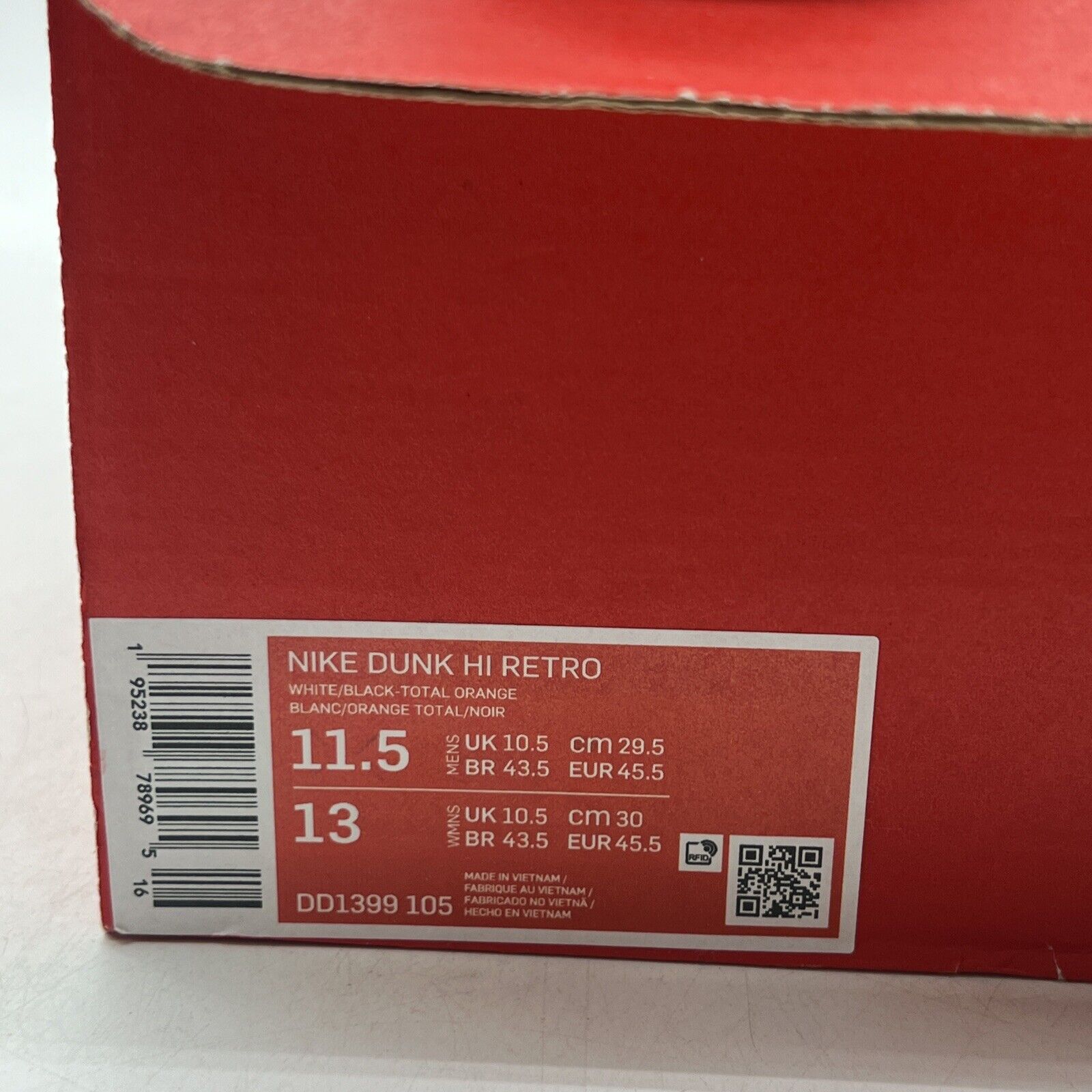 Size 11.5 - Nike Dunk High Black White Leather (DD1399-105)
