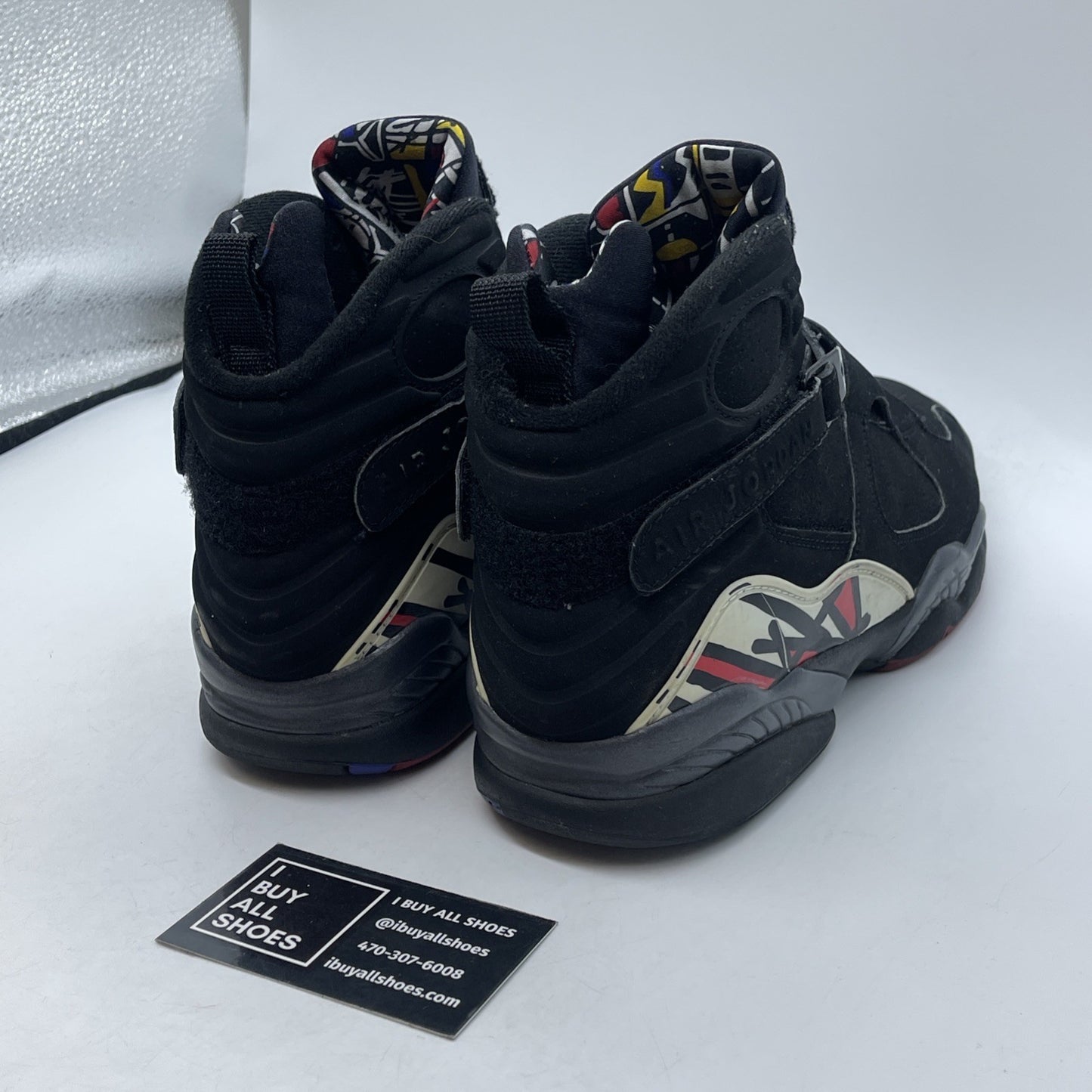 Size 9 - Air Jordan 8 Retro 2013 Playoff Black White Red Suede (305381-061)