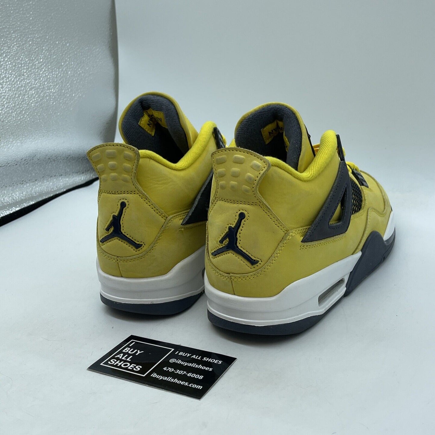 Size 8.5 - Jordan 4 Retro Mid Lightning Yellow Grey White Suede (CT8527-700)