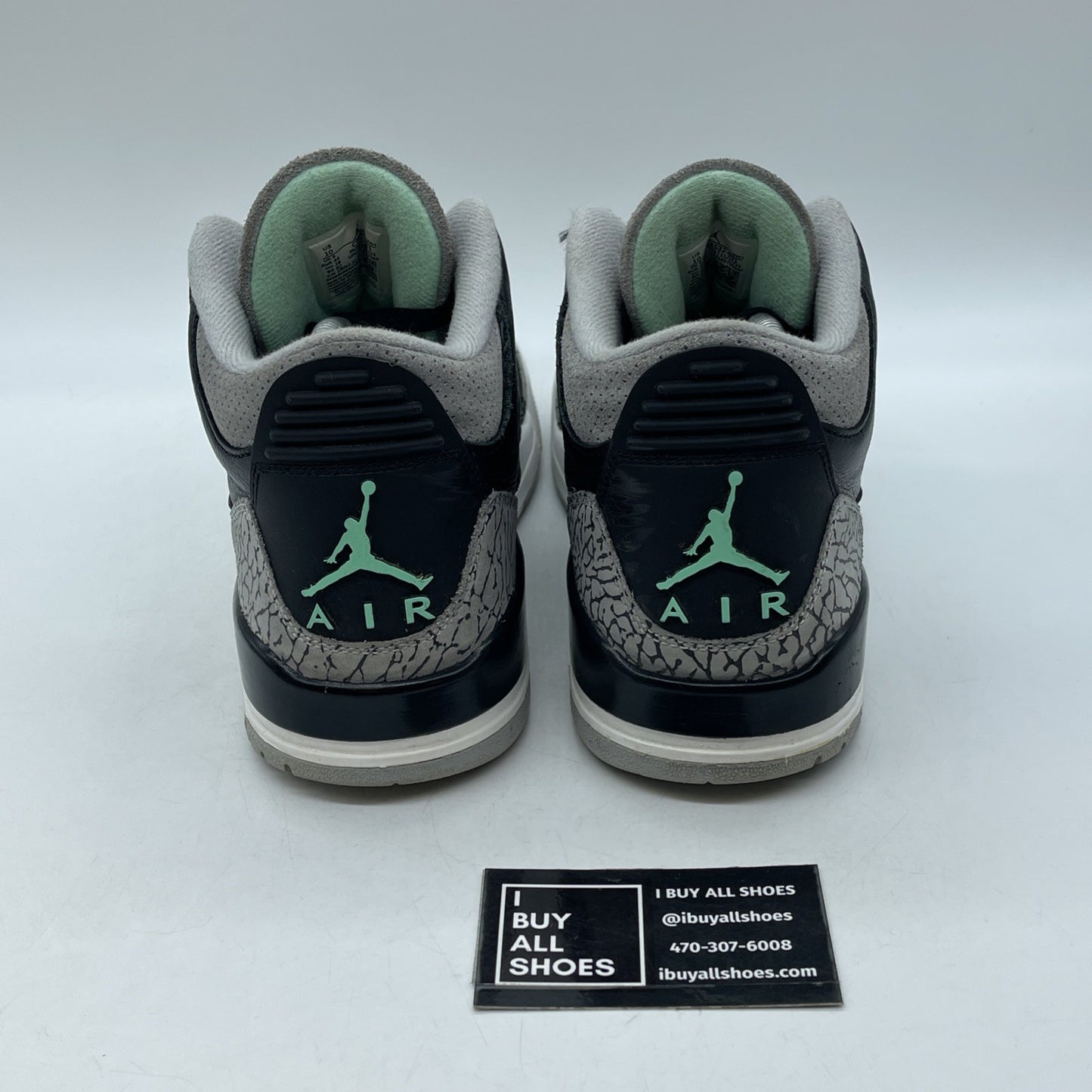 Size 10 - Air Jordan 3 Retro Green Glow Black Grey Suede Leather (CT8532-031)