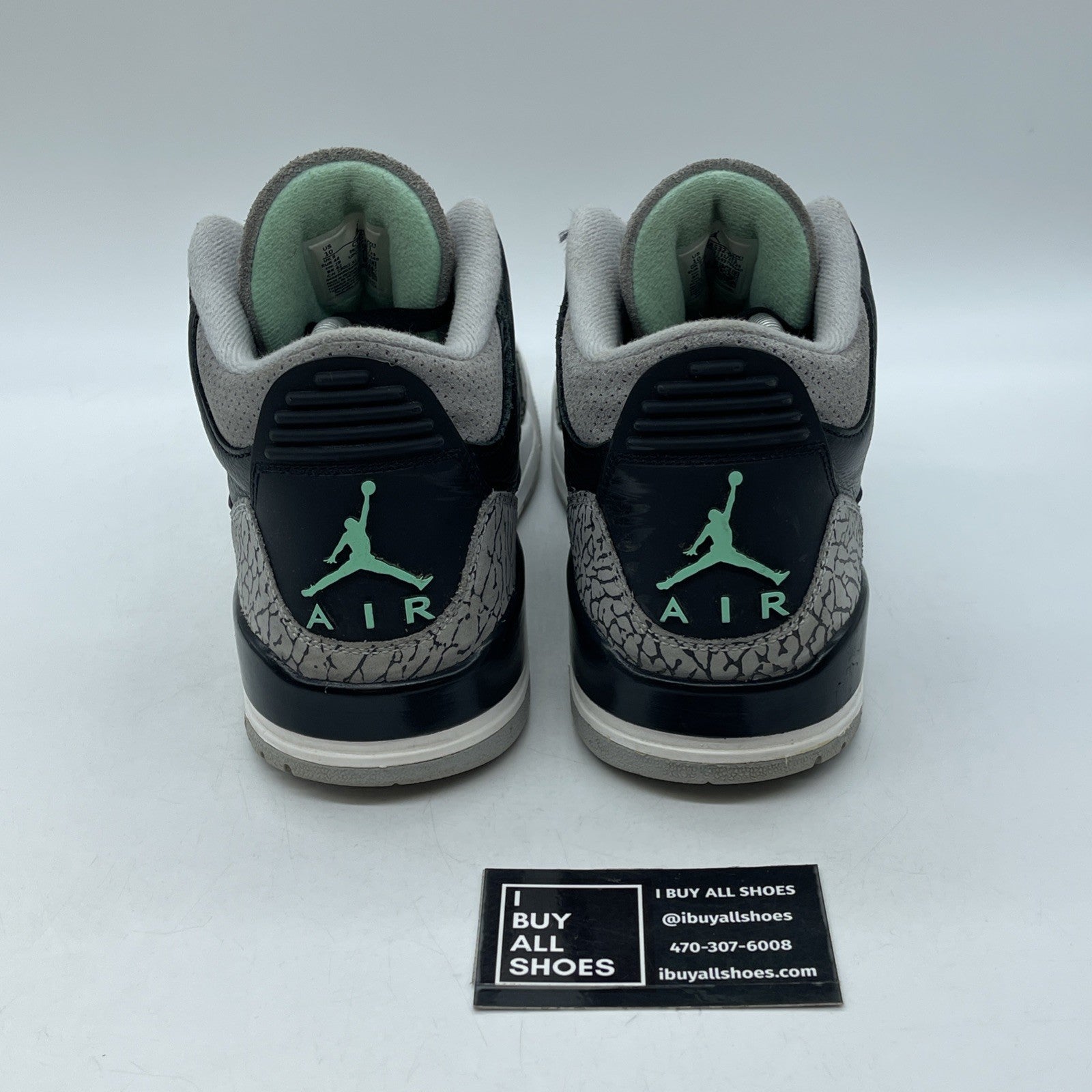 Size 10 - Air Jordan 3 Retro Green Glow Black Grey Suede Leather (CT8532-031)