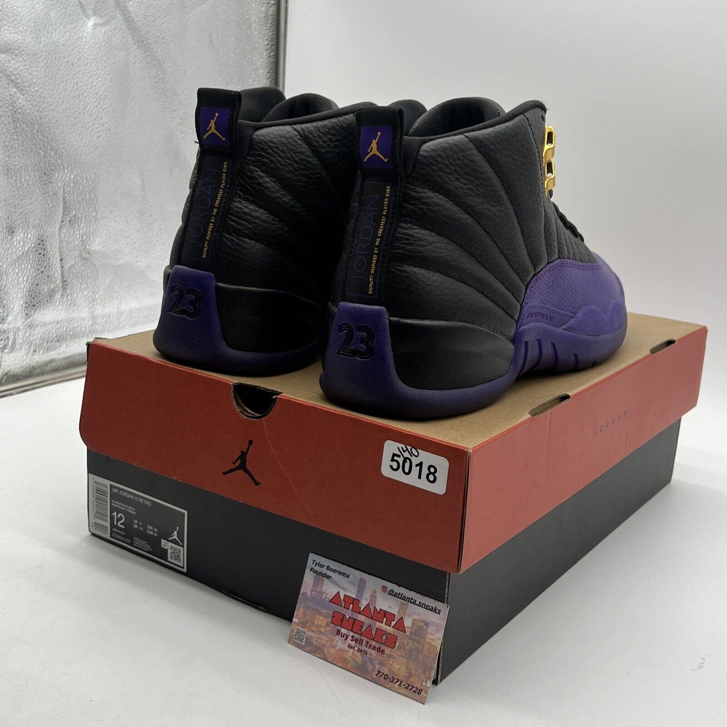 Size 12 - Jordan 12 Retro Mid Field Purple Black Gold Leather (CT8013-057)