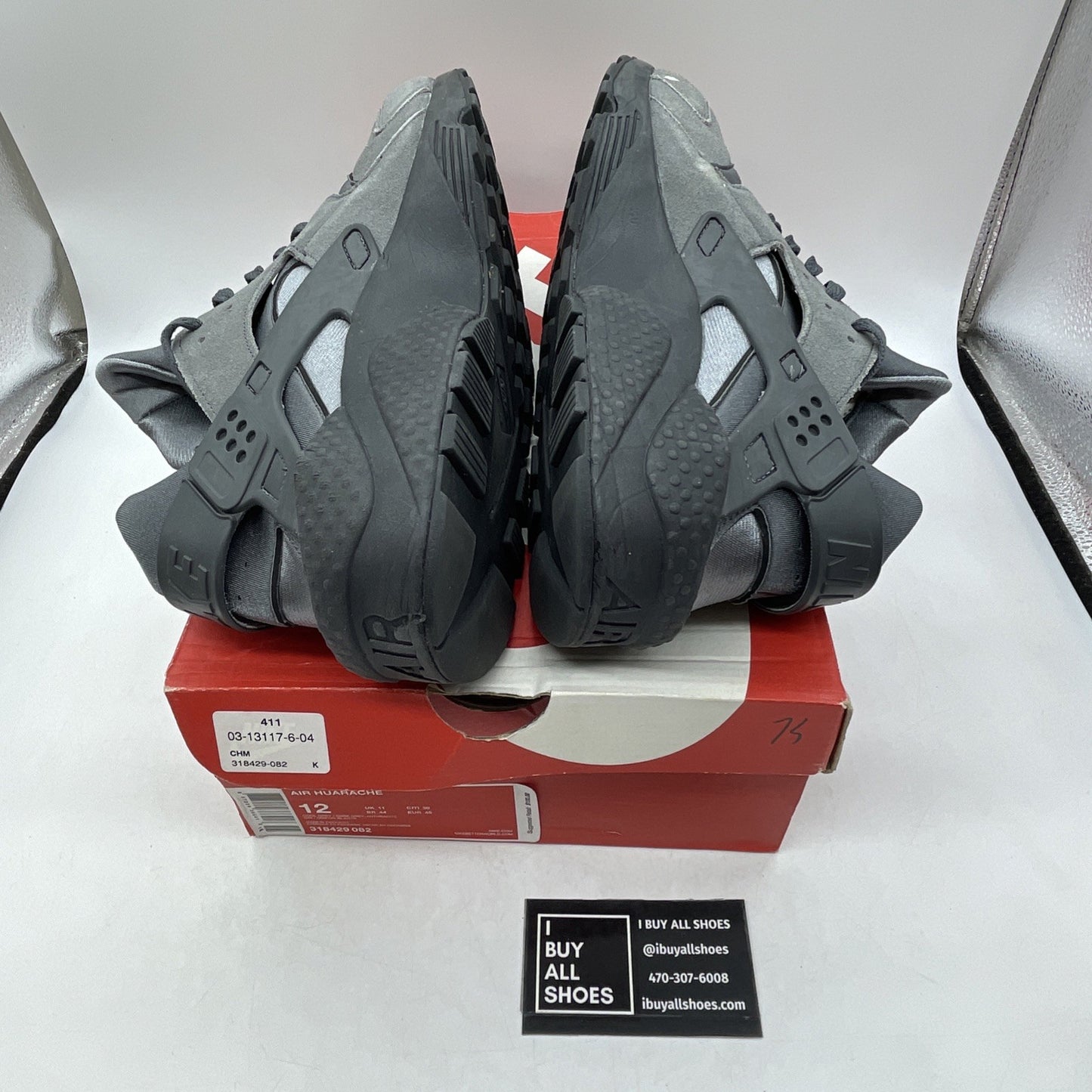 Size 12 - Nike Air Huarache Cool Grey (318429-082)