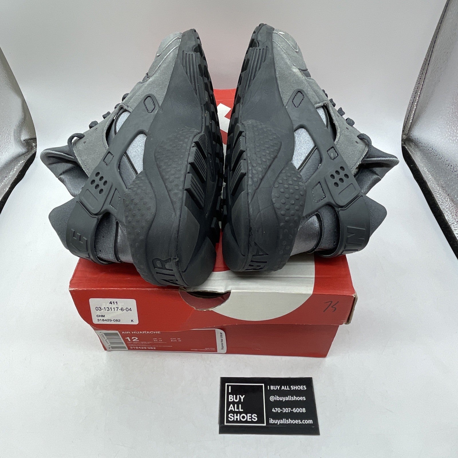Size 12 - Nike Air Huarache Cool Grey (318429-082)