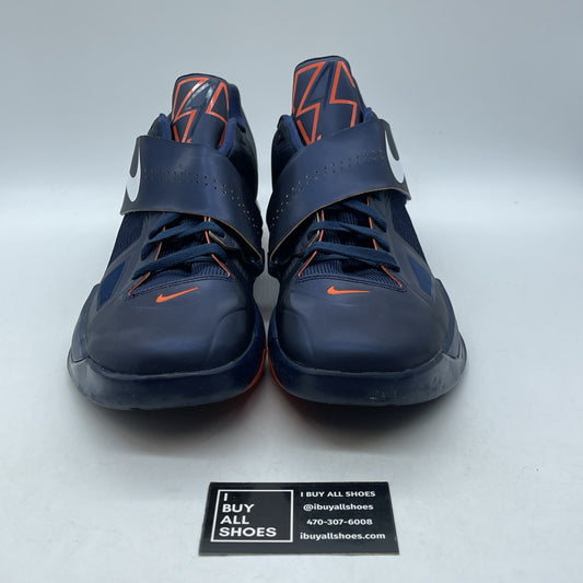 Size 13 - Nike Zoom KD 4 Midnight Navy White Orange Leather (473679-400)