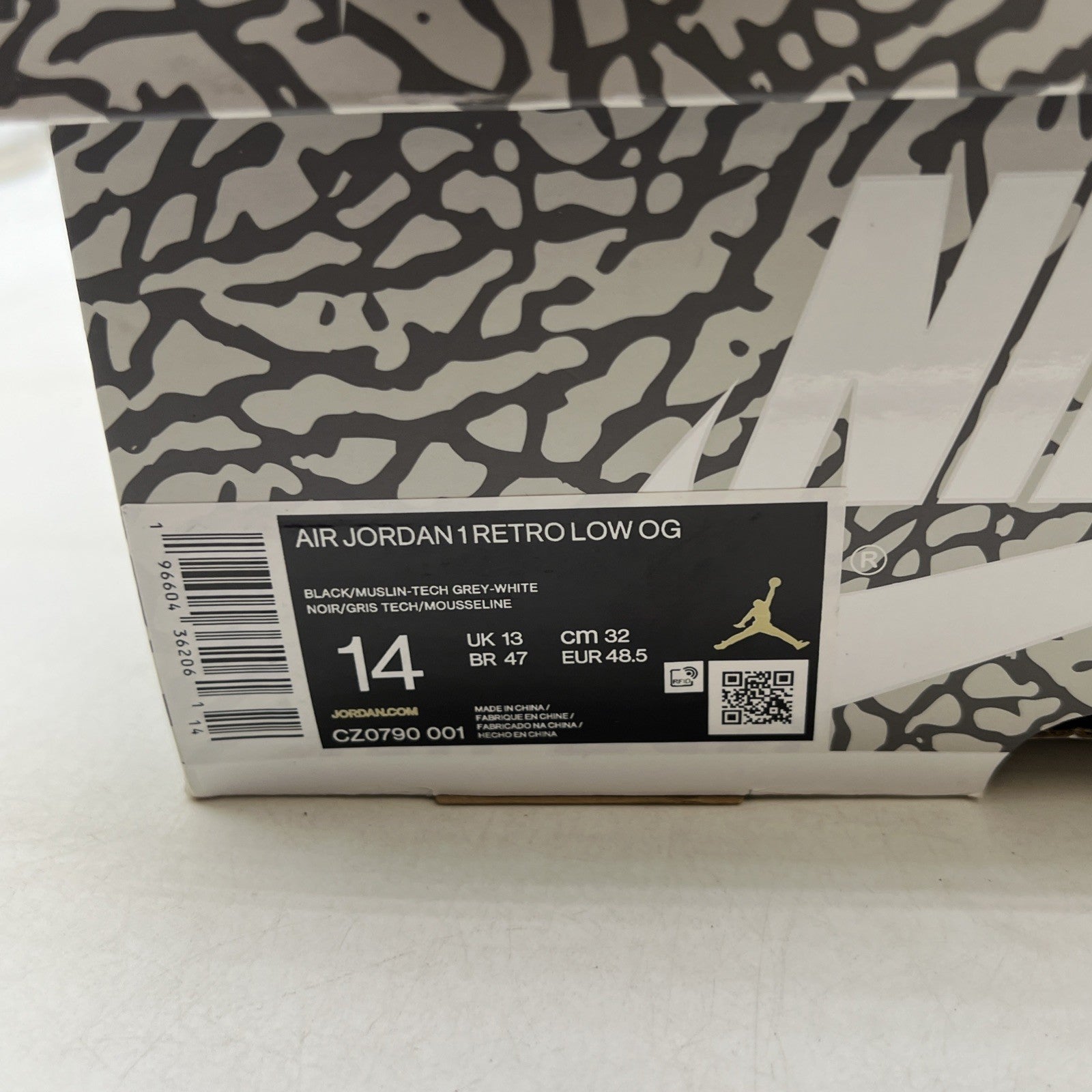 Size 14 - Air Jordan 1 Retro OG Low Black Cement (CV0790-001)