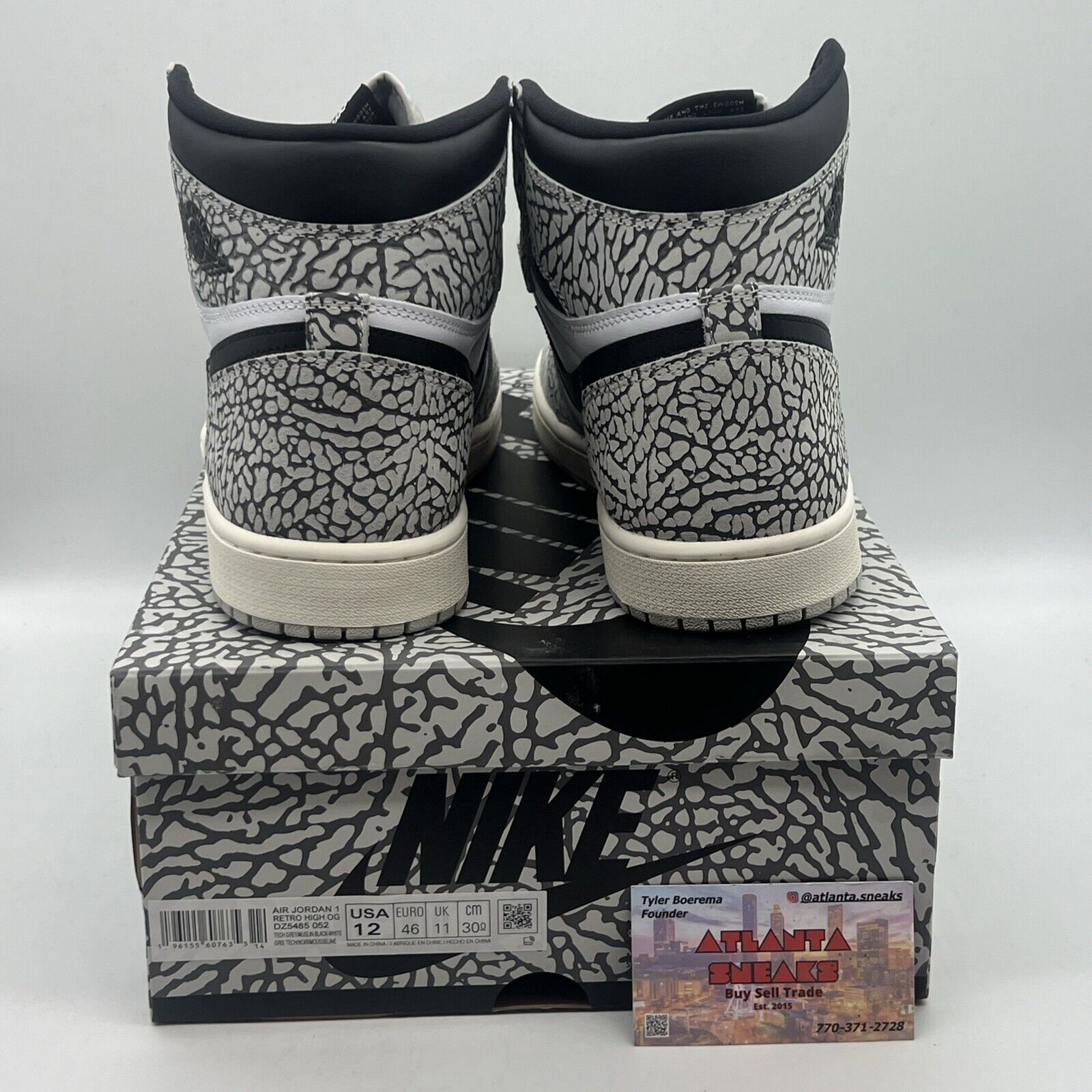 Size 12 - Air Jordan 1 Retro OG White Cement Brand New Og All