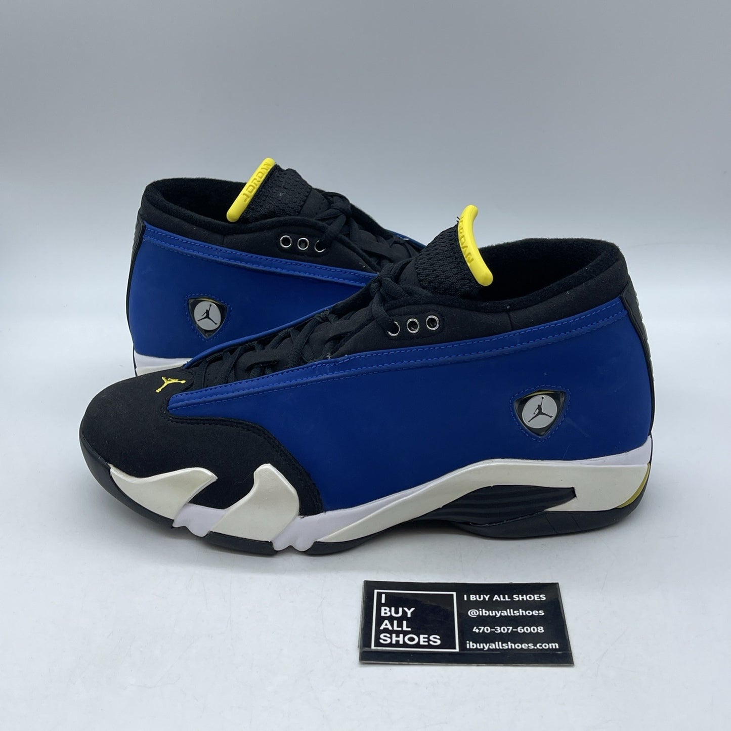Size 9.5 - Air Jordan 14 Retro 2015 Low Laney Blue Black Suede (807511-405)